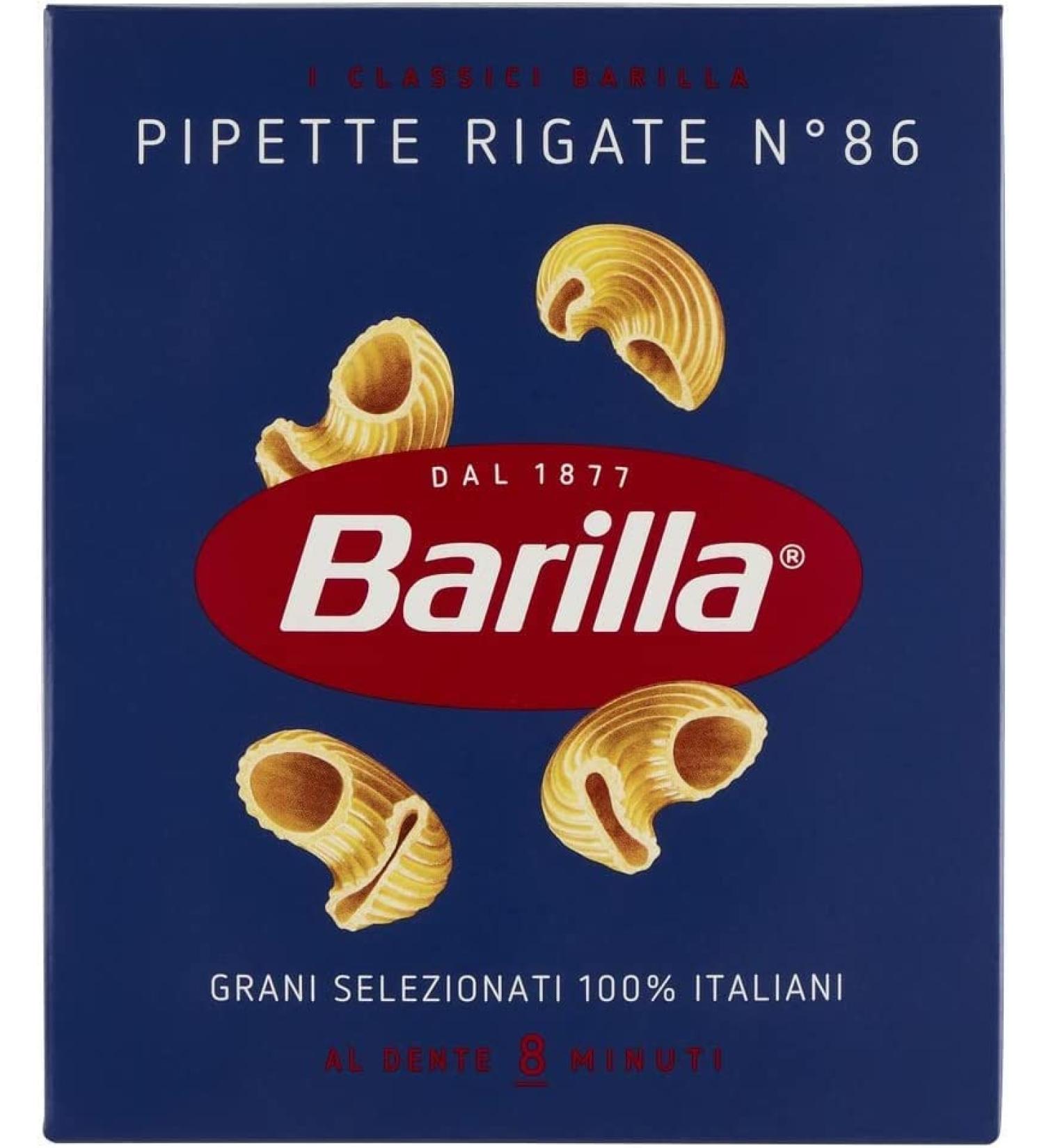  Barilla Barilla Rigate No. 86 Italian Pasta Pipette 500g Pack - Buy Online on GoSupps.com