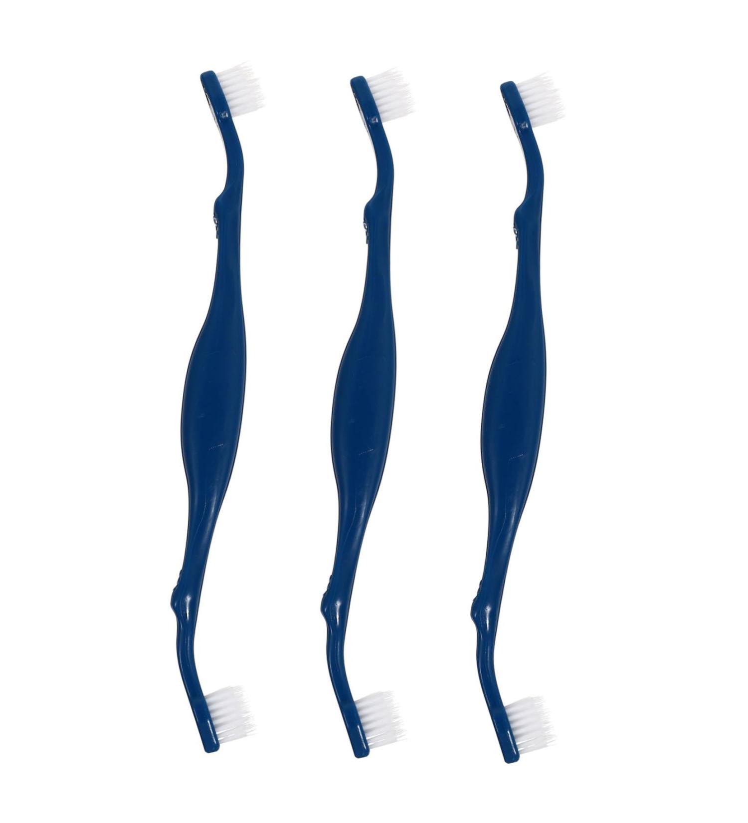 BESPORTBLE 3pcs Pet Double Toothbrush Finger Dog Toothbrush Cat Toothpaste Dog Teeth Cleaning Tools Pet Oral Pp 1 count (Pack of 1) Blue - Buy Online on GoSupps.com