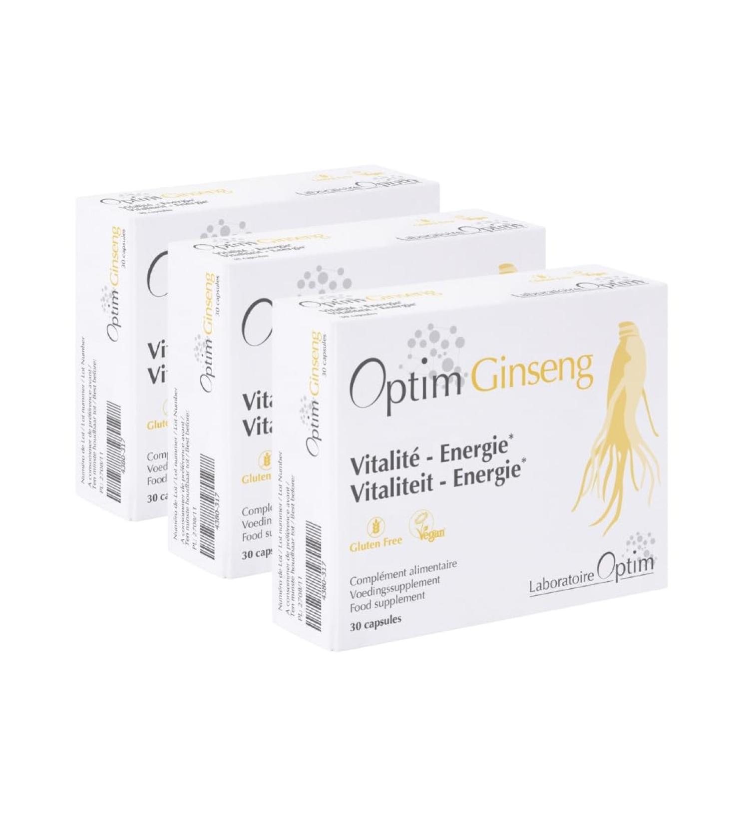 PACK 3 x Natural Aphrodisiac Ginseng for Men Erection 90 Capsules - 3 Months | Panax Korean Red Ginseng Supplement Belgium Grown High Ginsenosides | Optim Ginseng - Buy Online on GoSupps.com