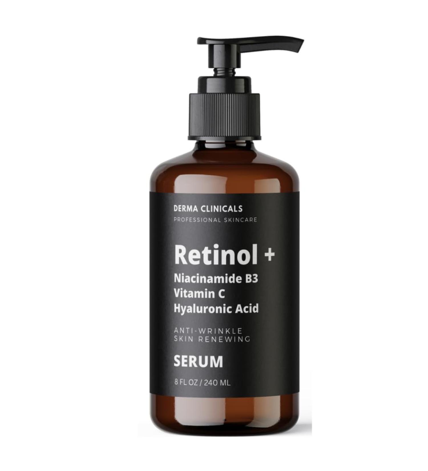 Retinol + Niacinamide B3 Serum | Anti-Aging Vitamin C & Hyaluronic Acid - Brightening Firming Hydrating | 8oz - Buy Online on GoSupps.com