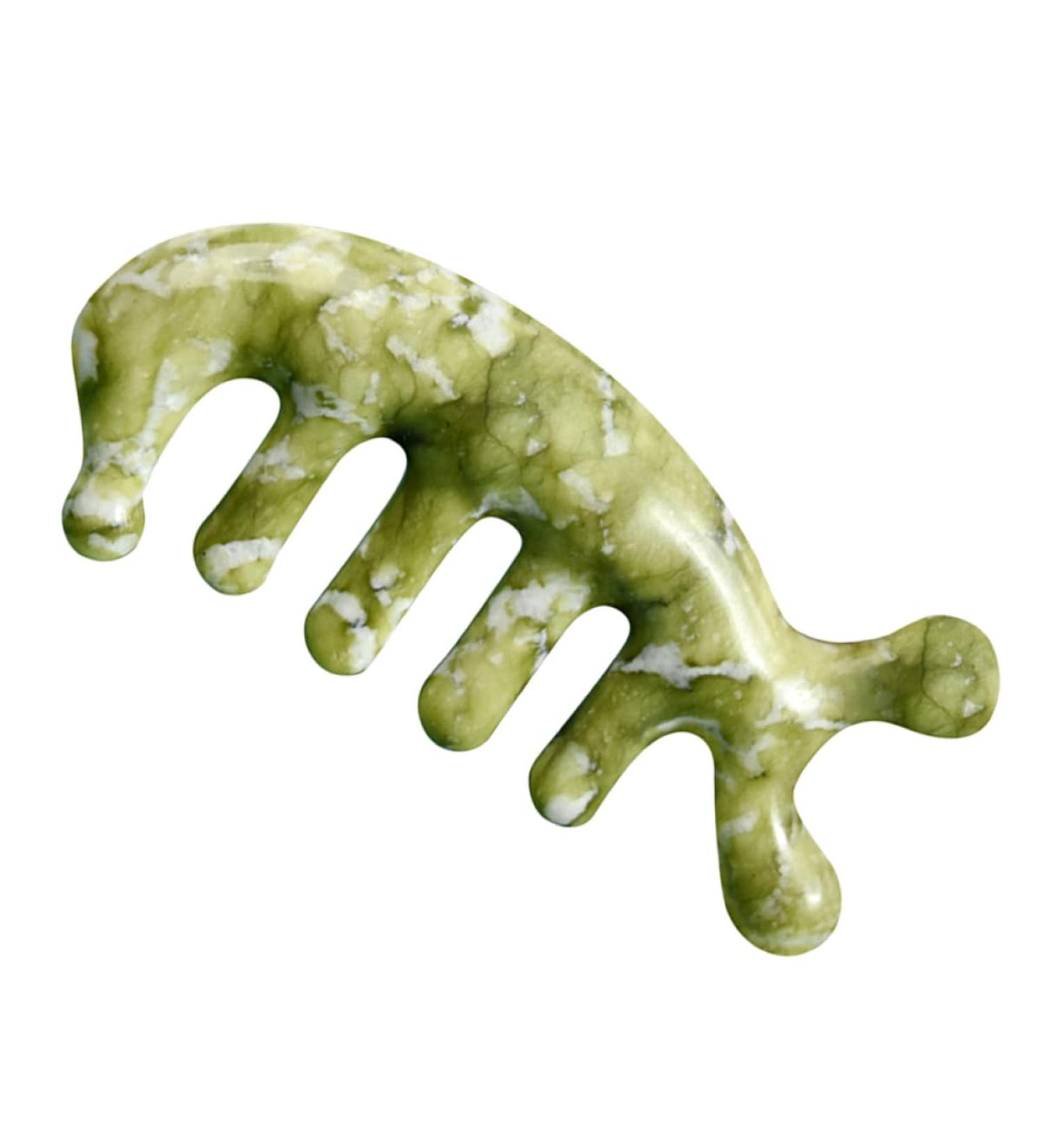Healeved Jade Massage Comb - Premium Acupuncture Body & Scalp Massager Tool | Handcrafted Jade Beauty Product - Buy Online on GoSupps.com