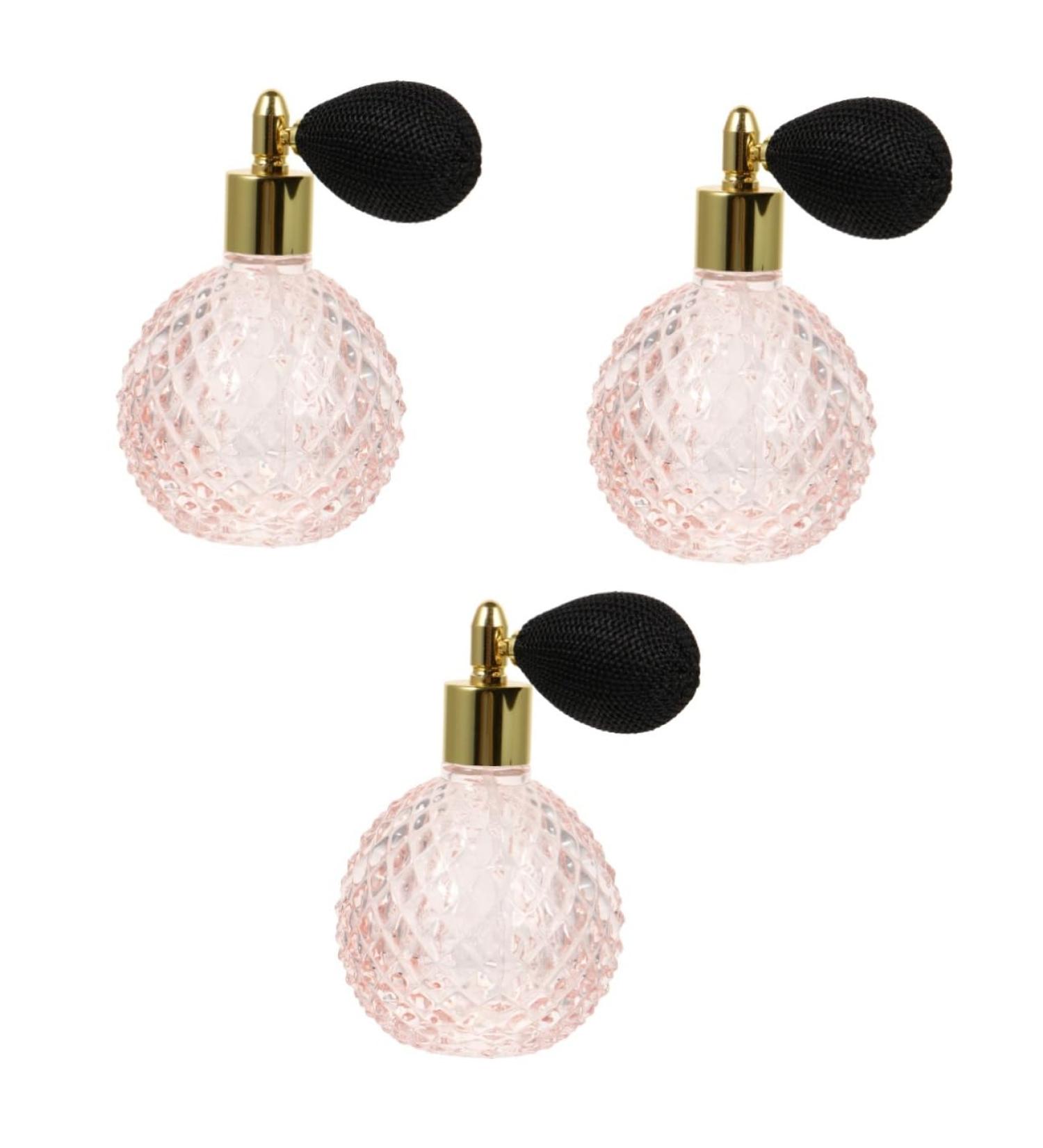 MAGICLULU 3 Sets Perfume Bottle Valentines Day Perfume Mister Vintage Small Perfume Style Pump Cologne Clear Mini Perfumes Makeup Oil Put Scent Old Pink Glass Travel Bulb Crystal - Buy Online on GoSupps.com