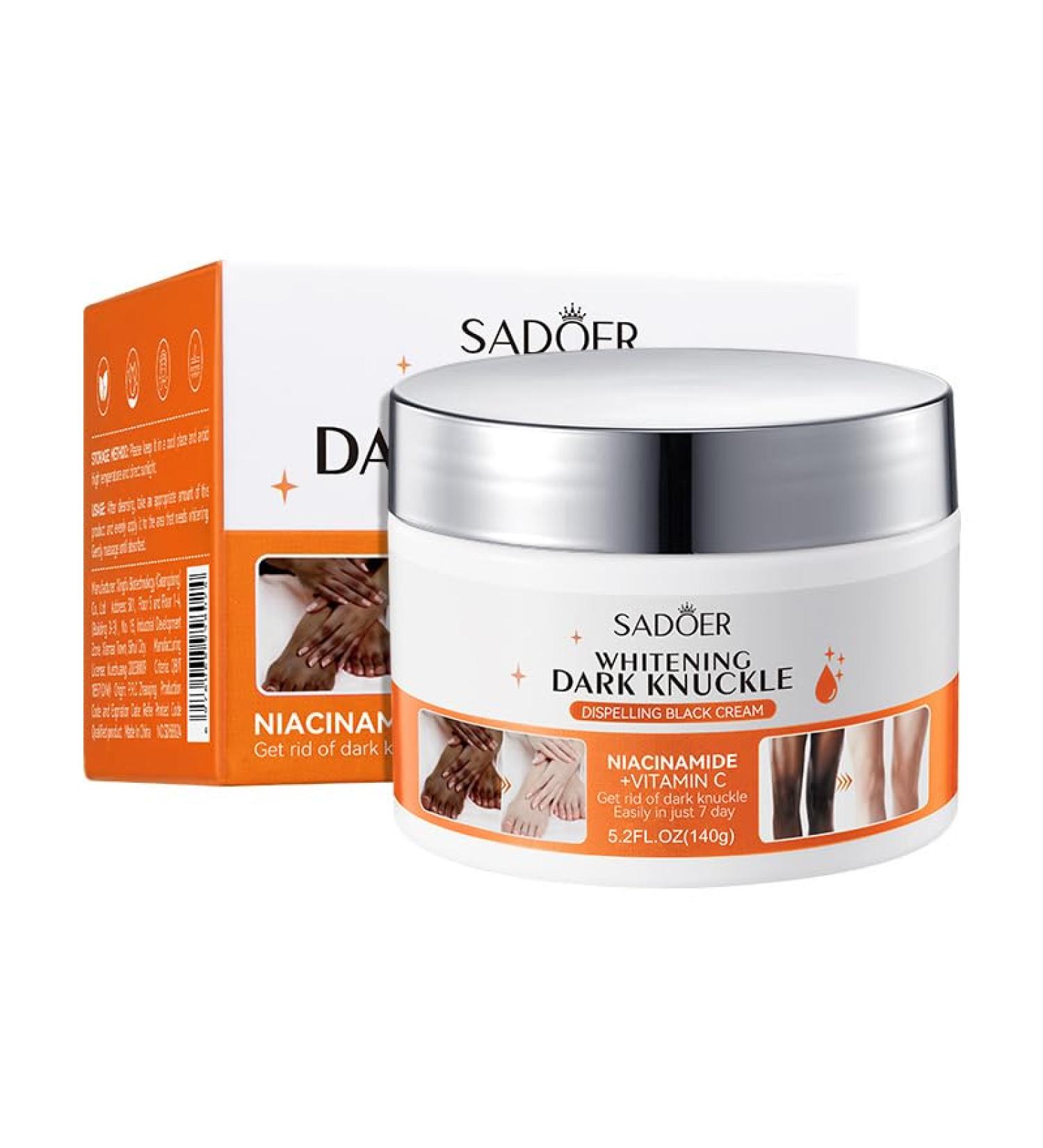 5.2oz Dark Knuckle Whitening Cream - Dark Spot Corrector for Knees Elbows & Neck - Moisturizing Skin Bleaching with Niacinamide & Vitamin C - Buy Online on GoSupps.com