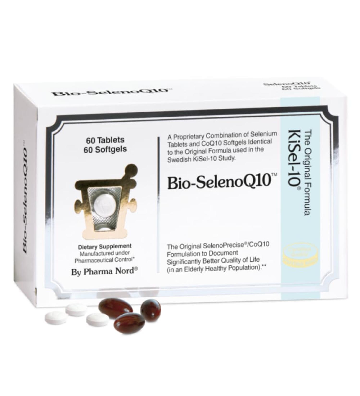 Pharma Nord Bio-SelenoQ10 Anti-Aging Supplement| CoQ10 100mg & Selenium 100mcg | Supports Cellular Health & Longevity | Slows Cellular Aging | Backed by Research | 60 Softgels & 60 tabs - Buy Online on GoSupps.com