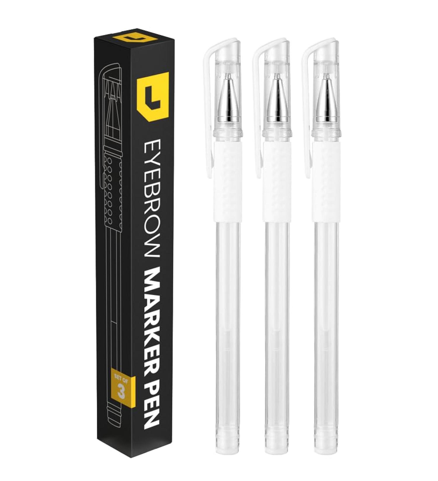 3pcs Skin Marker Pen | Eyebrow PMU Microblading Outline Pencil | White Mapping Marker for Beauty | Permanent Makeup Positioning Tools - Buy Online on GoSupps.com