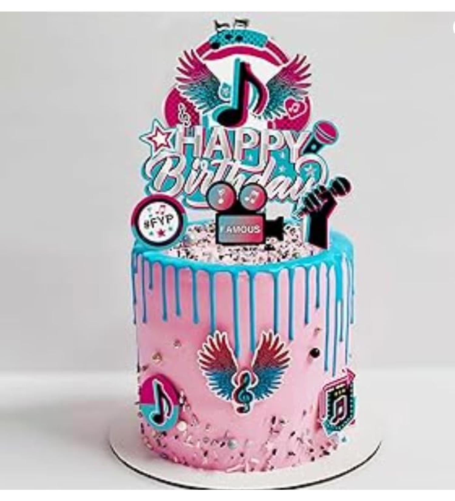 Music Birthday Cake Topper 25pcs Music Cupcake Toppers for Girl'S Music Karaoke Themed Cake Decorations Music Tok Party Birthday Supplies Celebration Favor - Buy Online on GoSupps.com