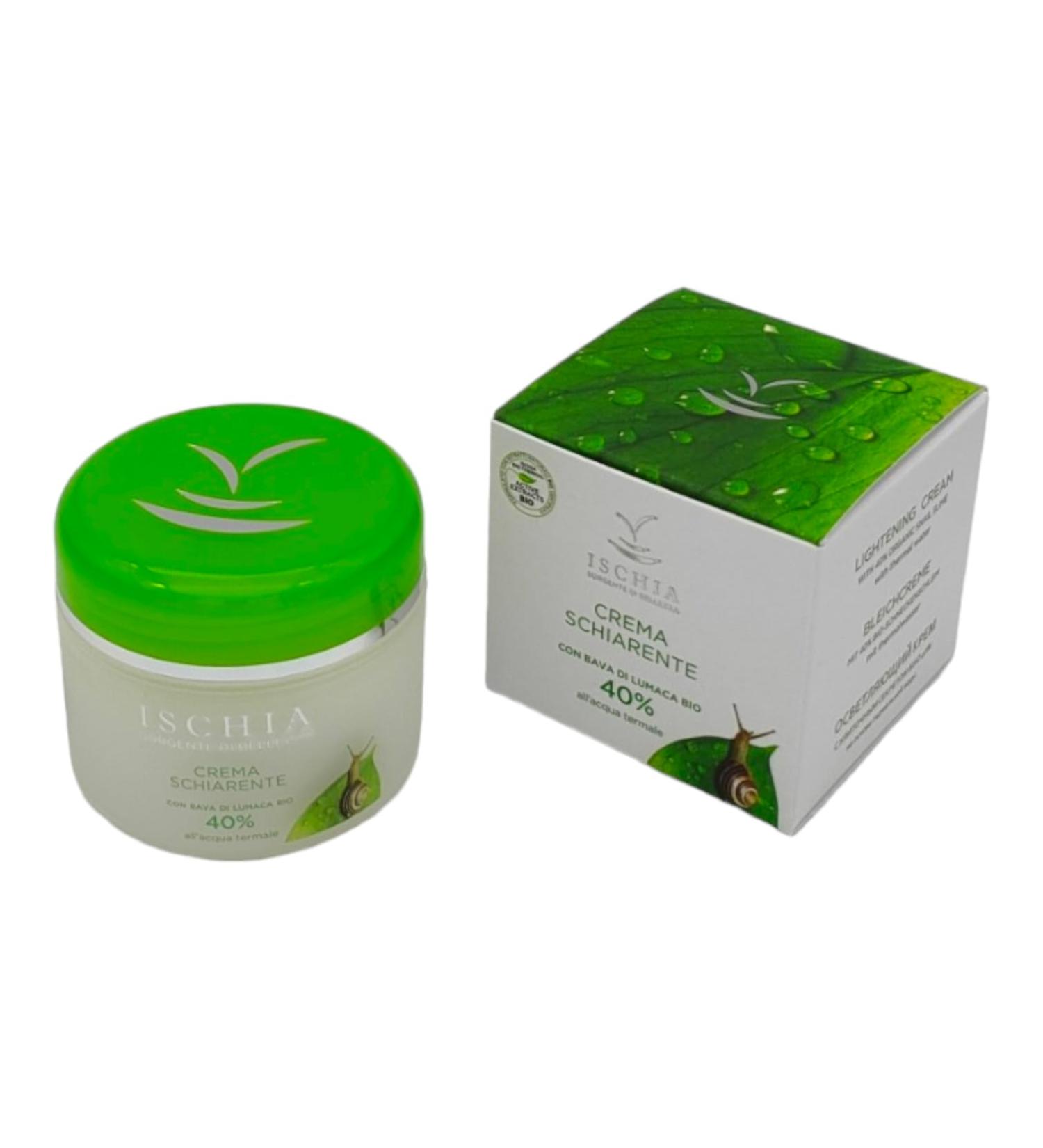 Ischia Sorgente di Bellezza ISB - Whitening Cream 40% Bava 50 ml - Organic Lumaca Bava and Jaluronic Acid Biotech Water Based Therale de l'Ischia