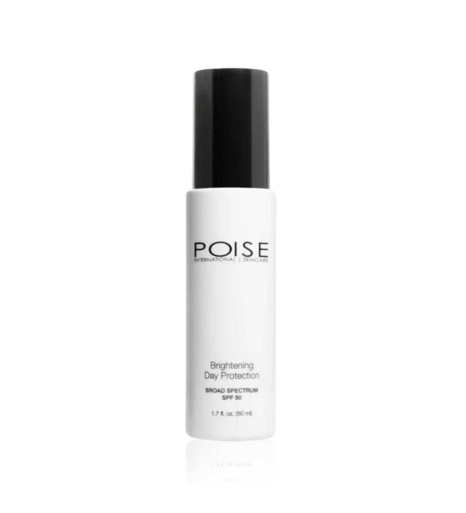 POISE Skincare Brightening Day Protection SPF 50 | Broad Spectrum SPF50 Lightweight Hydrating Daily Moisturizer Protection Against UVA and UVB Damage 50ml - Buy Online on GoSupps.com