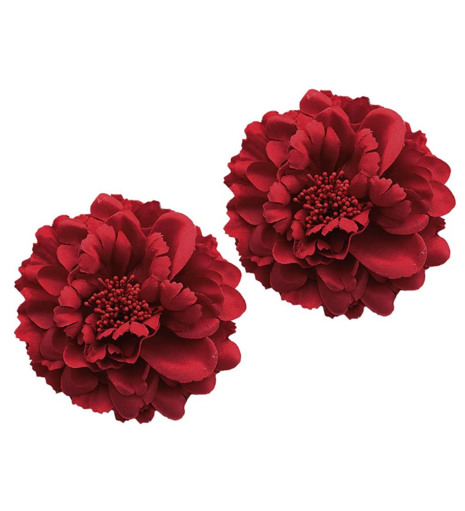 Buy Elegant Red Flower Hair Clips for Girls - 2 Piece Wedding Set | Bonamart - Buy Online on GoSupps.com