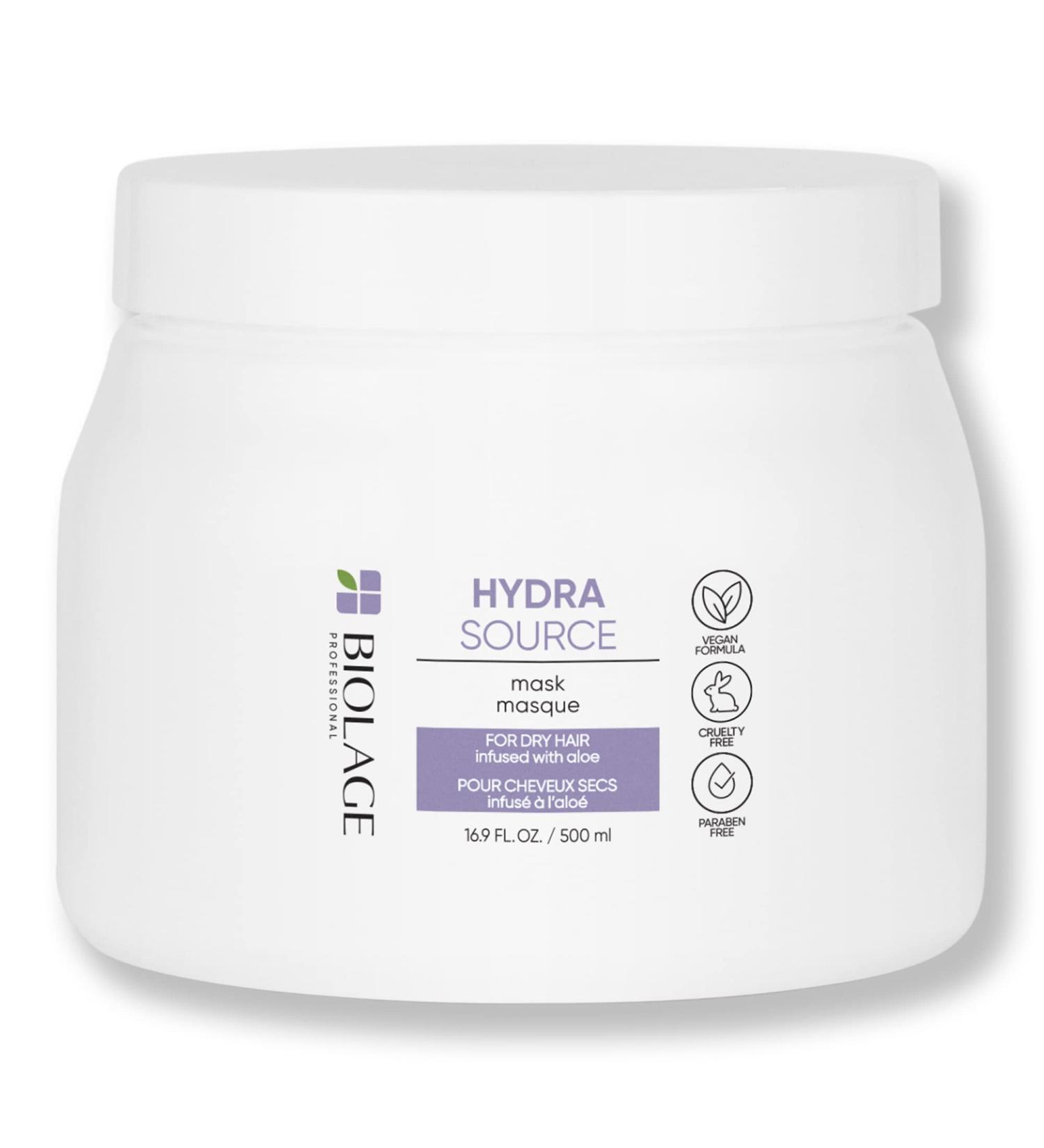 BIOLAGE Hydra Source Mask - Revives Dry Strands, Adds Shine & Manageability - 16.9 Fl Oz - Paraben-Free, Vegan - For Dry Hair - Buy Online on GoSupps.com
