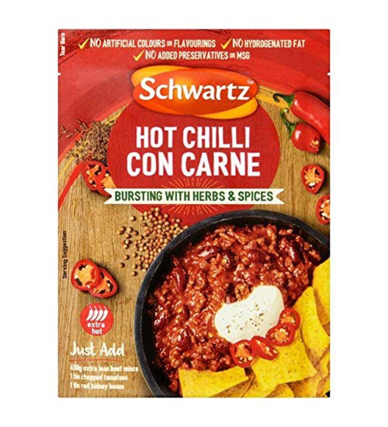 Schwartz Schwartz Hot Chilli Con Carne Mix 41g