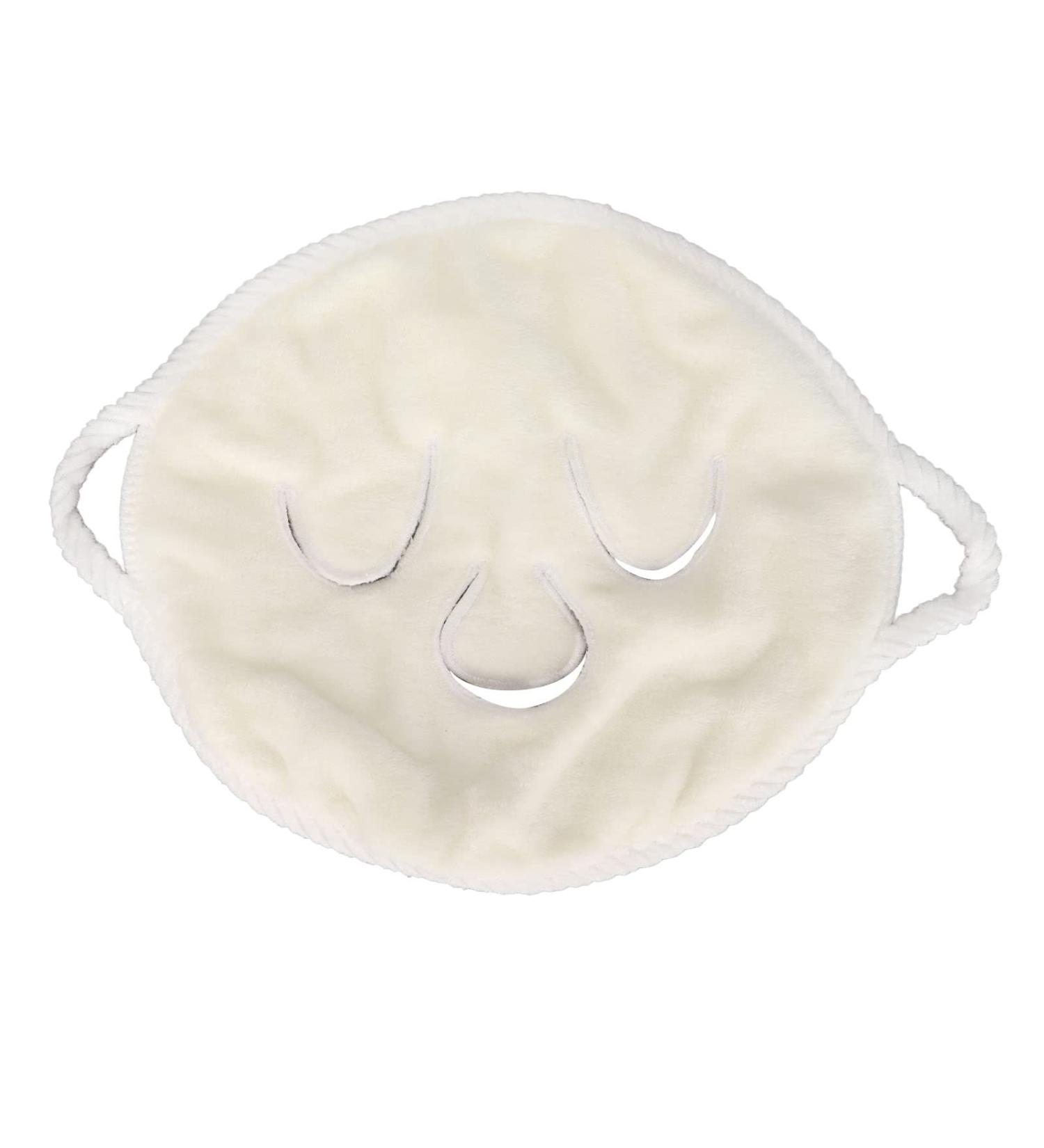 Reusable Soft Coral Fleece Facial Care Cloth - 3 Holes for Hanging Hot Compress Perfect for Beauty Salons - International Shipping Available - Buy Online on GoSupps.com