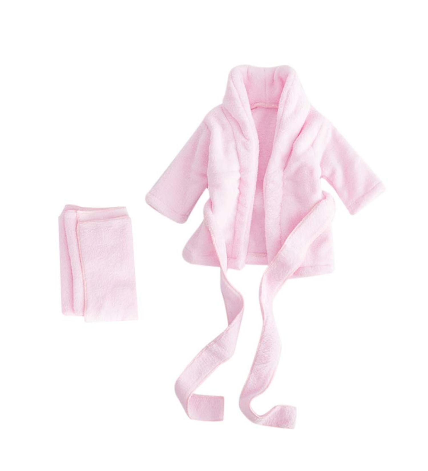 Soimiss Baby Bathrobe & Swimming Suit - Pure Cotton Pink Clothing for Newborns (0-6 Months) | Thick & Cozy - Buy Online on GoSupps.com