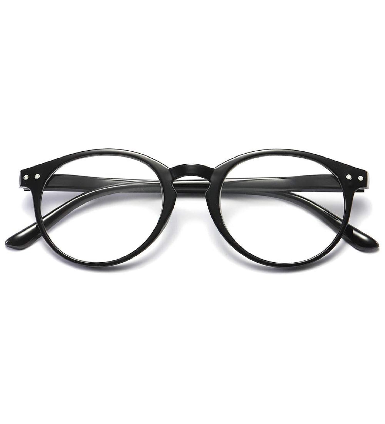 Koosufa Anti Blue Light Reading Glasses for Men & Women - Fashionable Round Design Anti-Fatigue Visual Aid (1.0 to 4.0 Light Black) - Buy Online on GoSupps.com