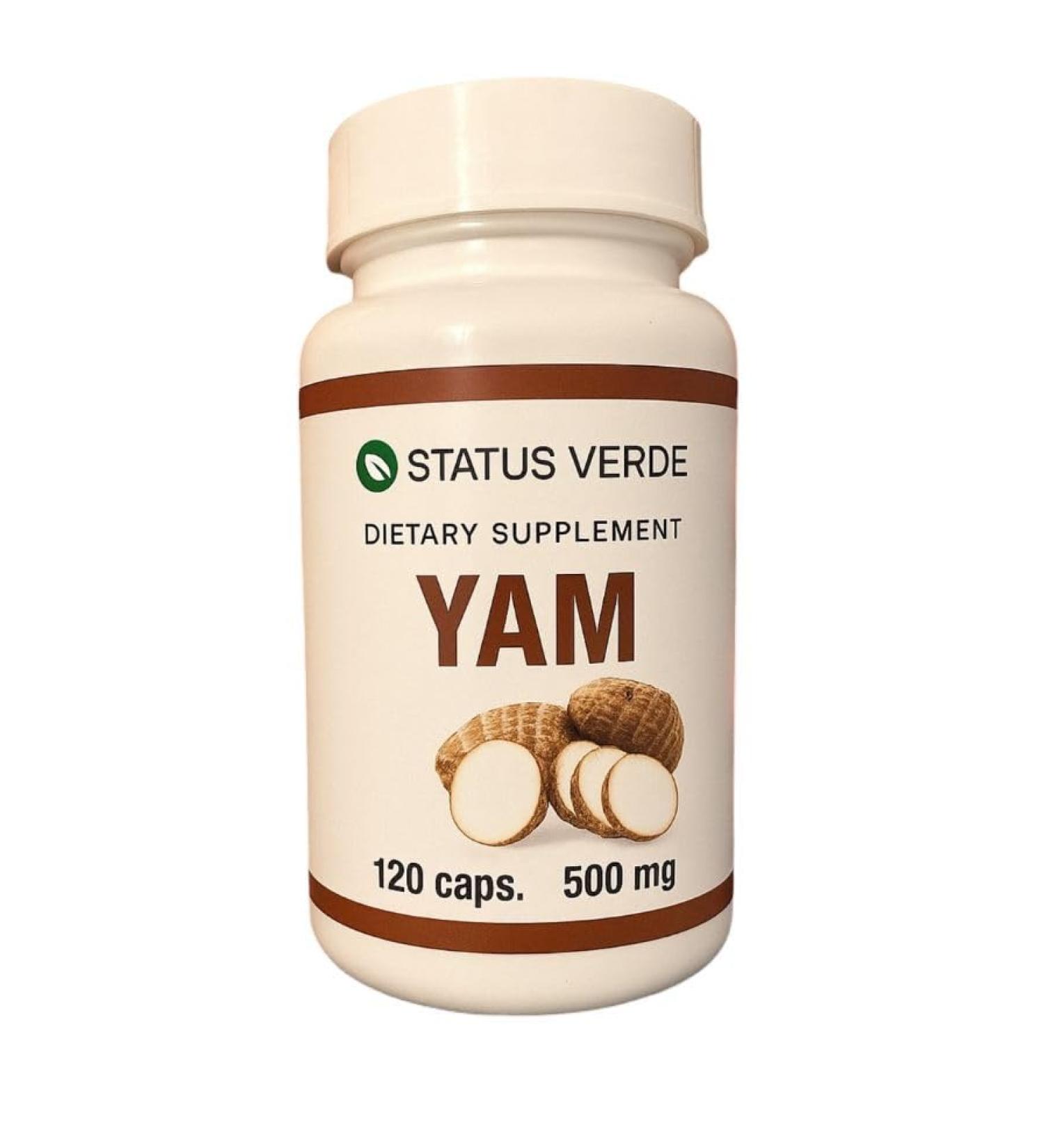 STATUS VERDE Yam (Dioscorea) 500 Mg- 120 Capsules Plant Based Vitamin