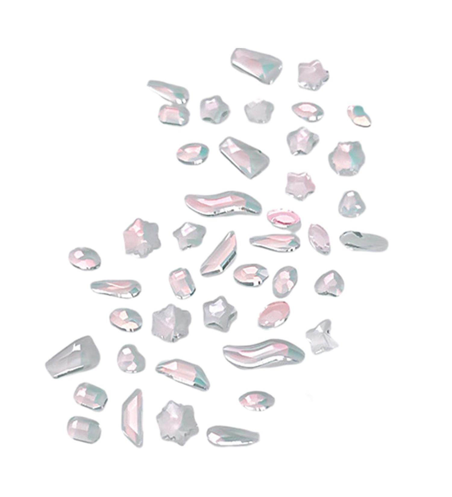 FEIlei 100Pcs Mixed Glass Crystal Hybrid Diamond Rhinestones Nail Art Decorations Drop Rhombus Flatback Stones 3D Gems - Buy Online on GoSupps.com