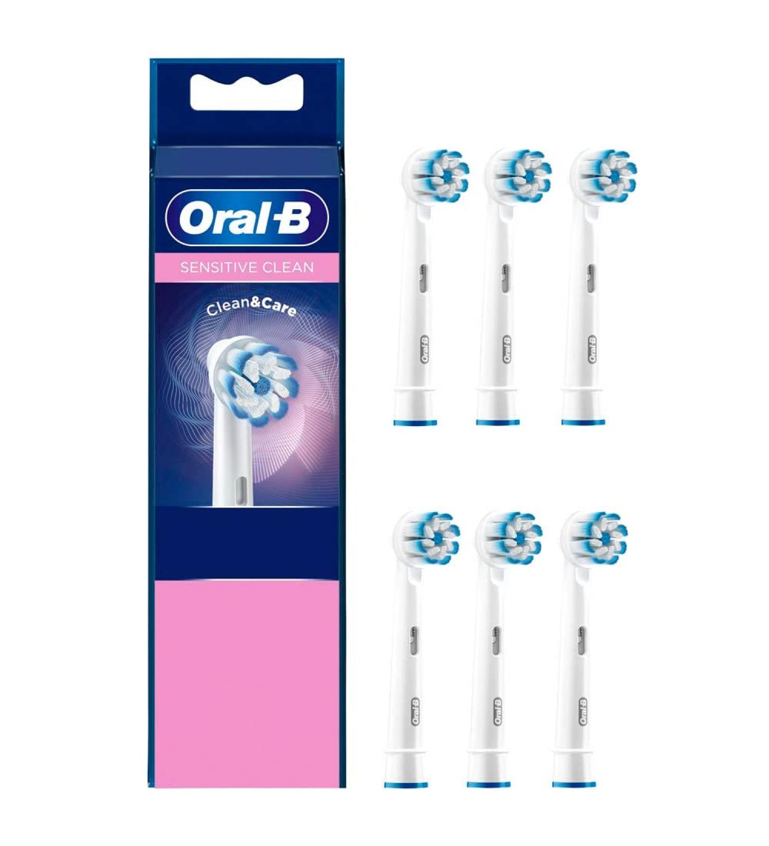 Oral-B Sensitive Clean replacement brush heads for electric toothbrush 6 pieces White 6 pieces (1 pack)