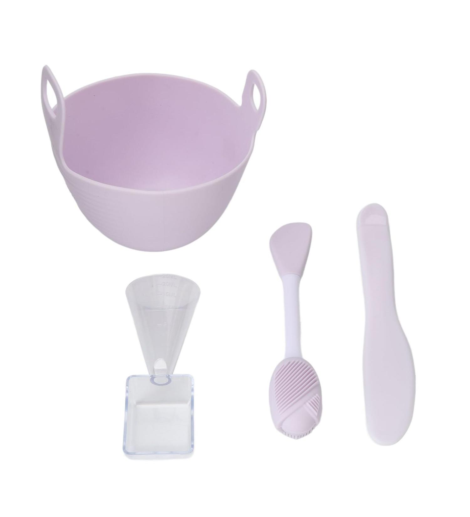 Soft Reusable Silicone Face Mask Mixing Bowl Set with Spoon Brush - Ideal for Beauty Salons | International Shipping - Buy Online on GoSupps.com