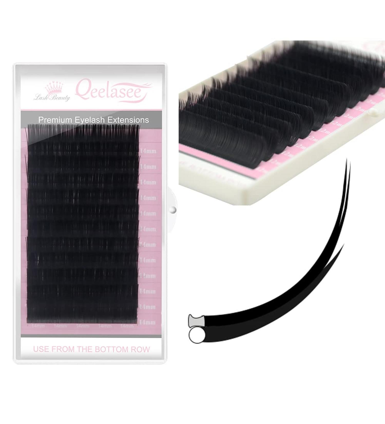Qeelasee Matte Mink Flat Eyelash Extension 0.25 D Curl 13mm - Professional Salon Grade Individual Eyelashes - 1 Ounce Pack - Buy Online on GoSupps.com