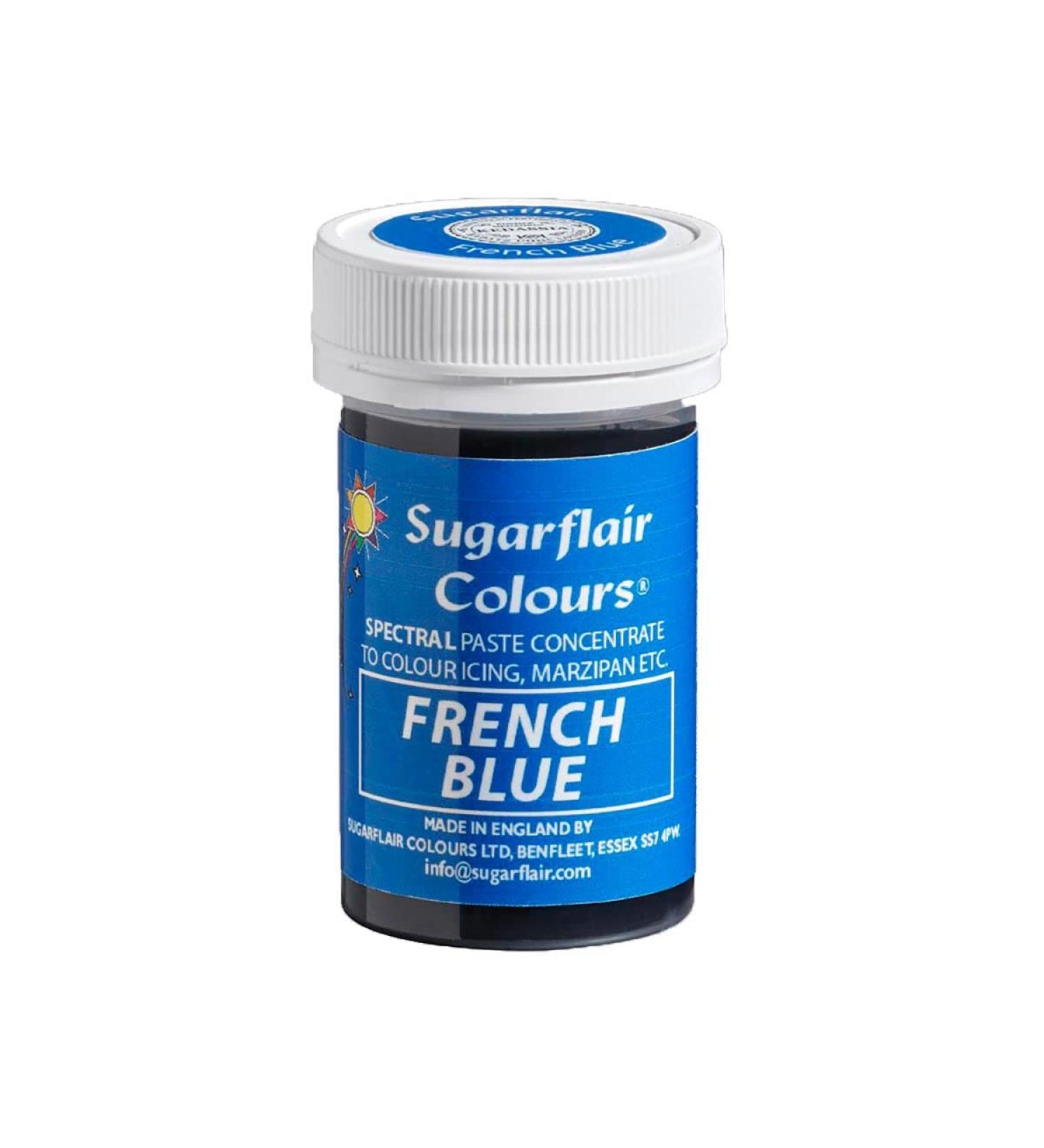 Sugarflair French Blue Spectral Food Colouring Paste Highly Concentrated for Use with Sugar Pastes Buttercream Royal Icing or Cake Mix Vibrant Colour Dye - 25g