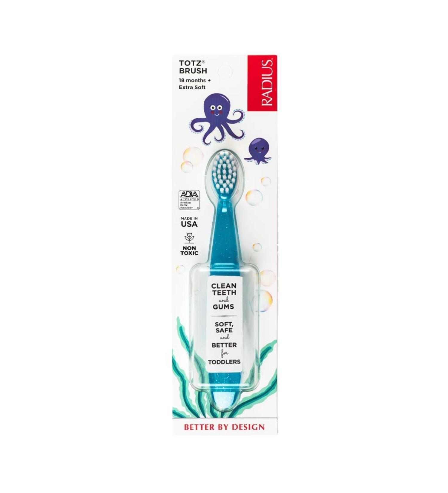 RADIUS Totz Extra Soft Toothbrush for 18+ Months - Light Blue Sparkle - Buy Online on GoSupps.com