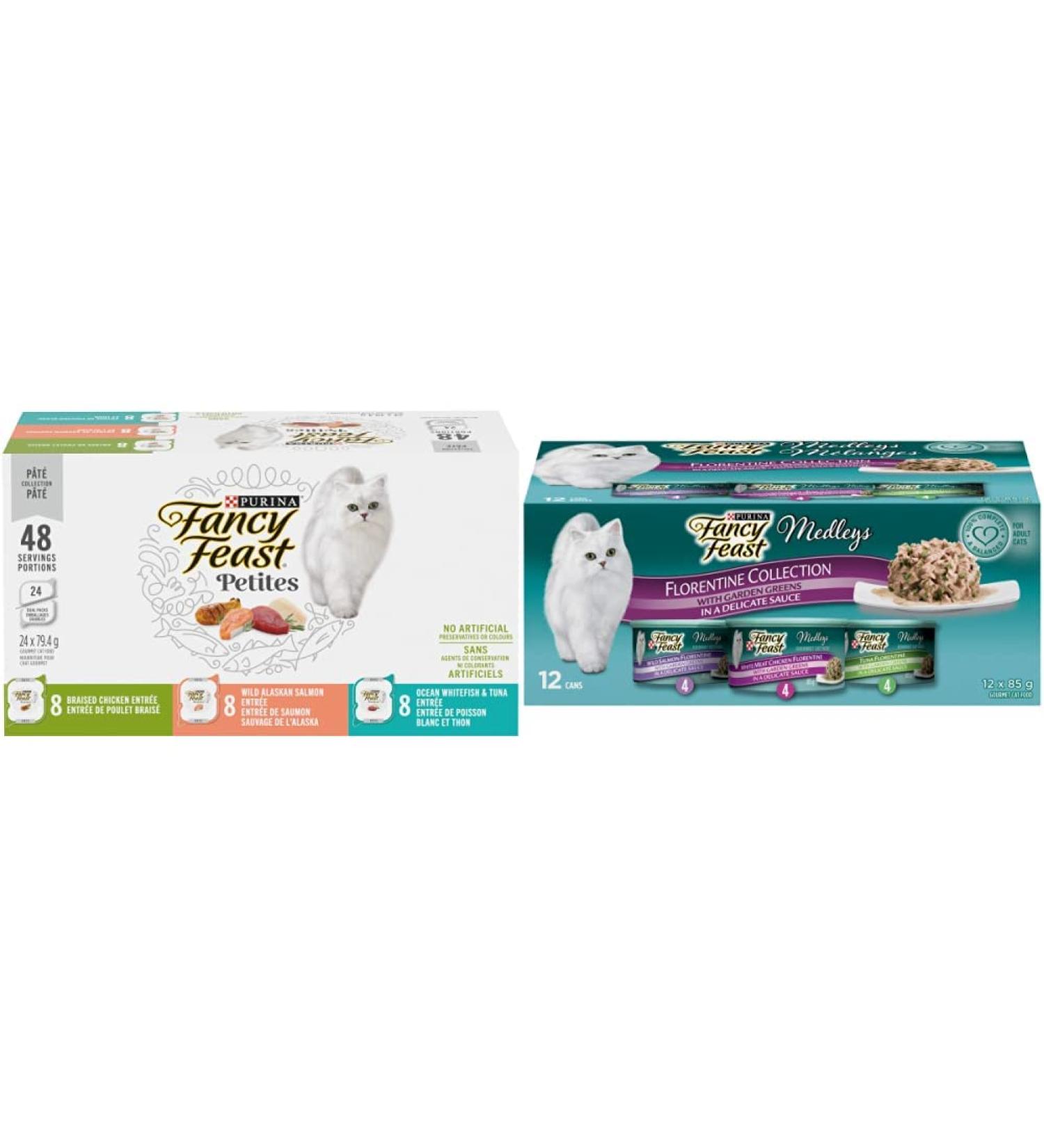 Fancy Feast P t & Florentine Wet Cat Food Bundle (24 Tubs + 12 Cans) Wet Cat Food + Wet Cat Florentine Food - Buy Online on GoSupps.com