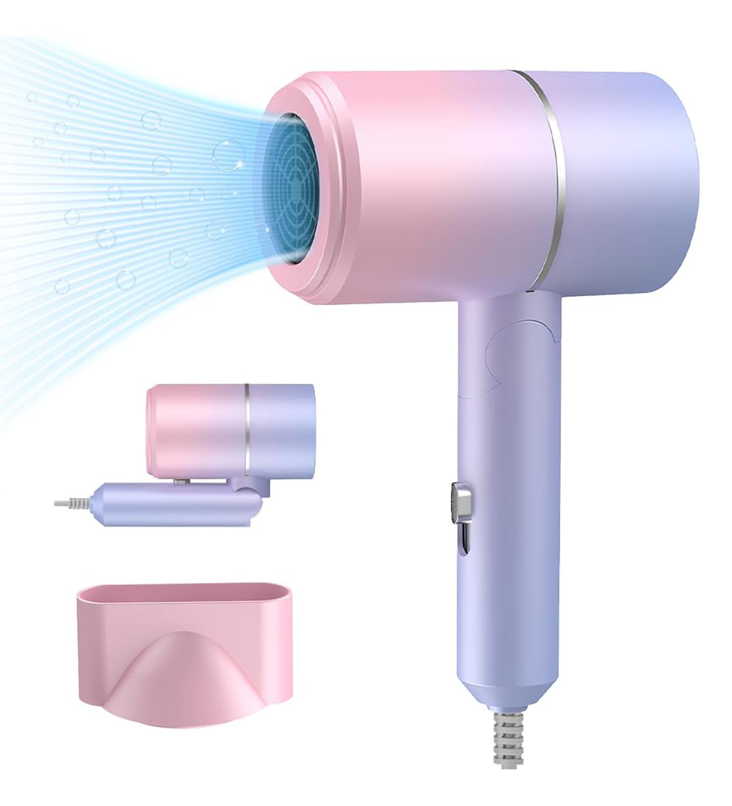 LUFEIS Professional Foldable Ionic Hair Dryer with Concentrator - Portable Quick Drying Hairdryer for Men & Women - Heating and Cooling Settings - Ideal for Home, Salon, Travel - Buy Online on GoSupps.com