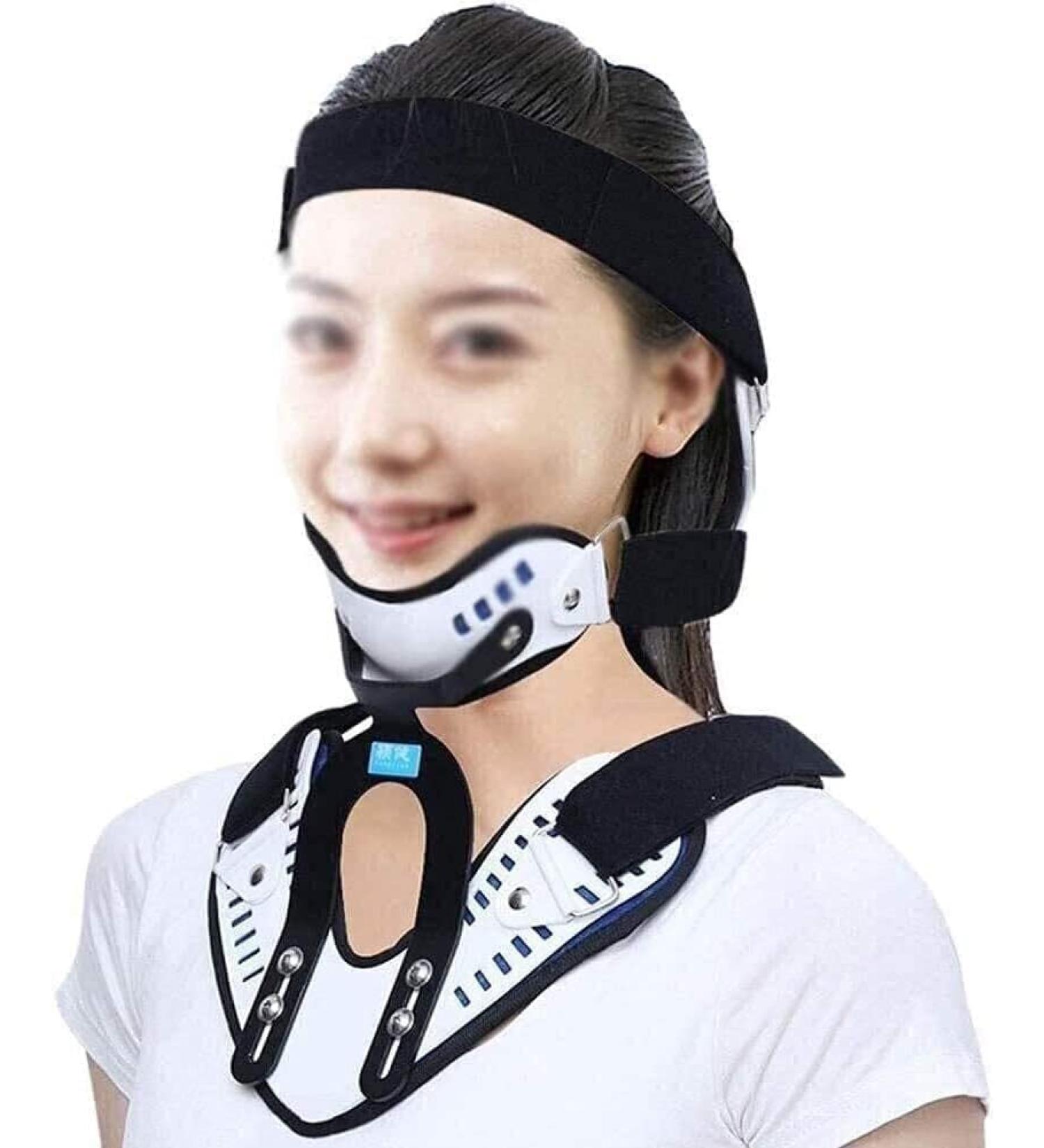 Portable Neck Brace Collar - Breathable Cervical Traction Device for Neck Pain Relief | Ideal for Office Workers Students and Drivers | International Shipping Available - Buy Online on GoSupps.com