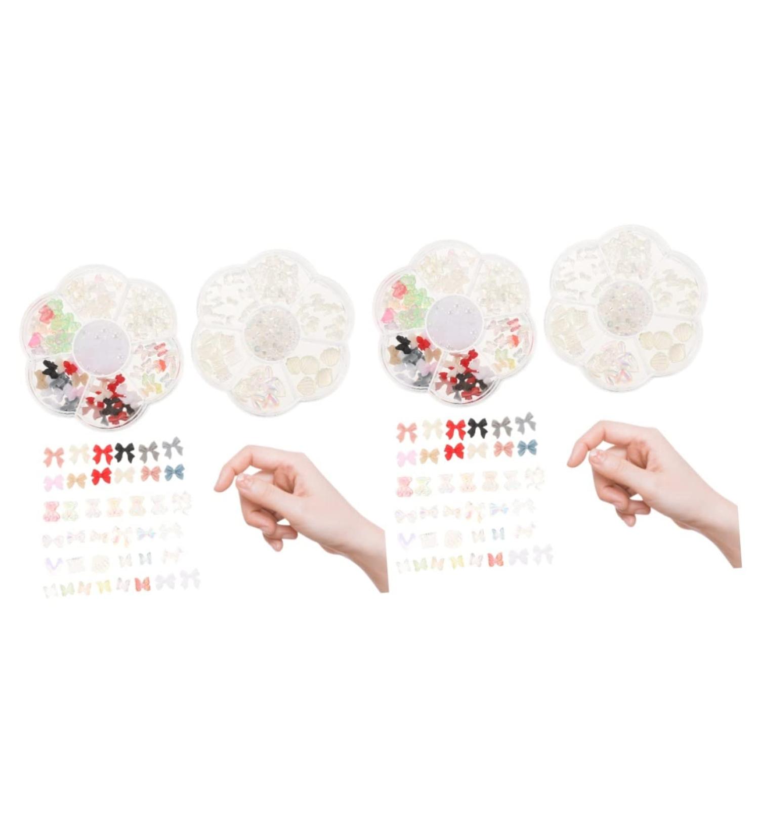Beaupretty 4 Boxes Nail Art Accessories Nail Tech Accessories Manicure Diy Charms Bow Nail Charms Colorful Bowknot Nail Accessories Manicure Decor Nail Art Charm Resin Aurora Pearl 3d - Buy Online on GoSupps.com