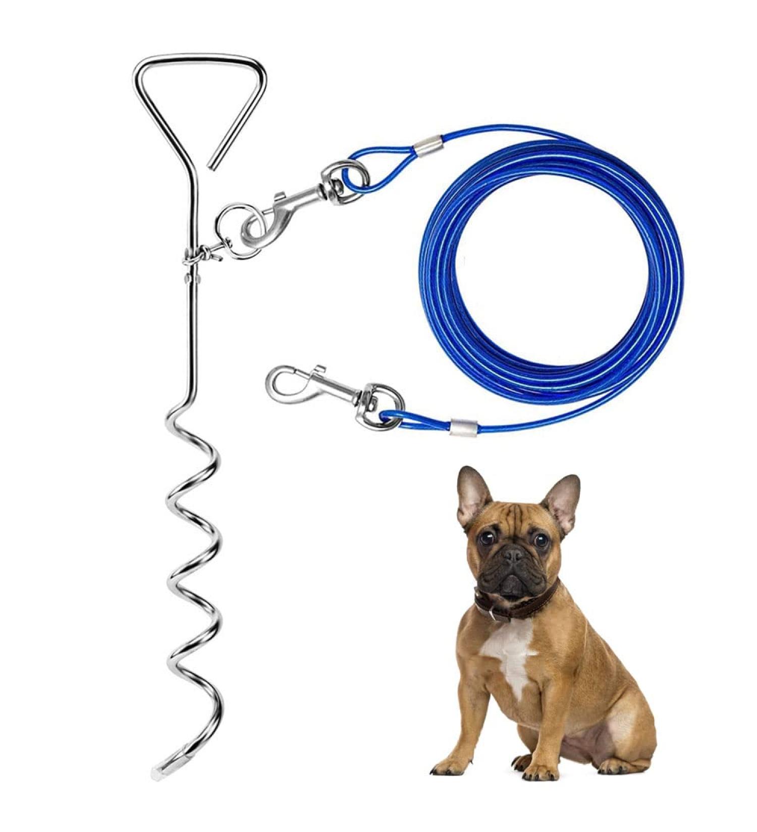 15ft Cable Leash for Dogs - Durable Tie-Out Cable for Medium & Large Dogs | Perfect for Camping & Courtyards - Buy Online on GoSupps.com