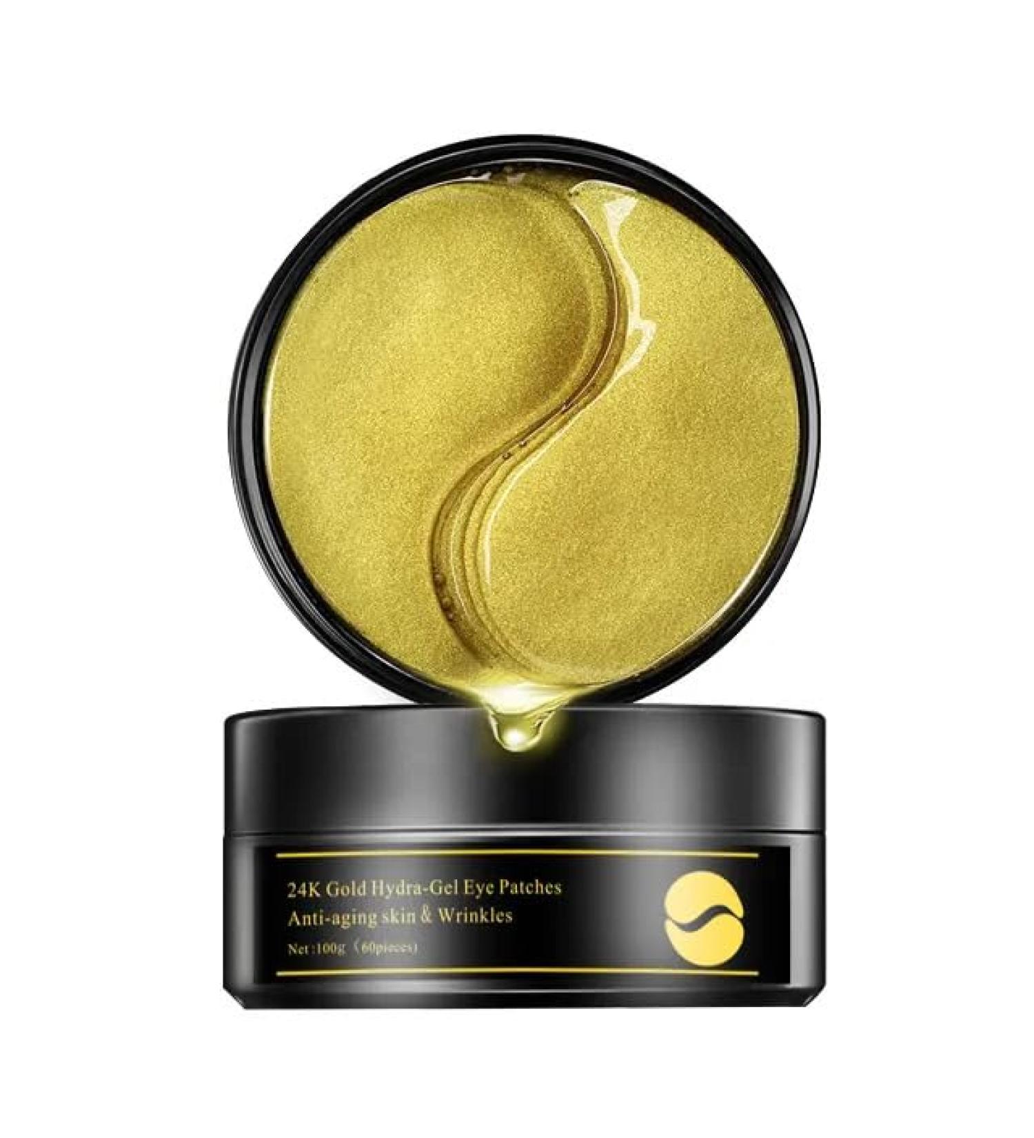 24K Gold Anti-Aging Under Eye Hydrogel Masks - 60 Patches for Firming Regenerating & Targeting Fine Lines Wrinkles | International Shipping Available - Buy Online on GoSupps.com