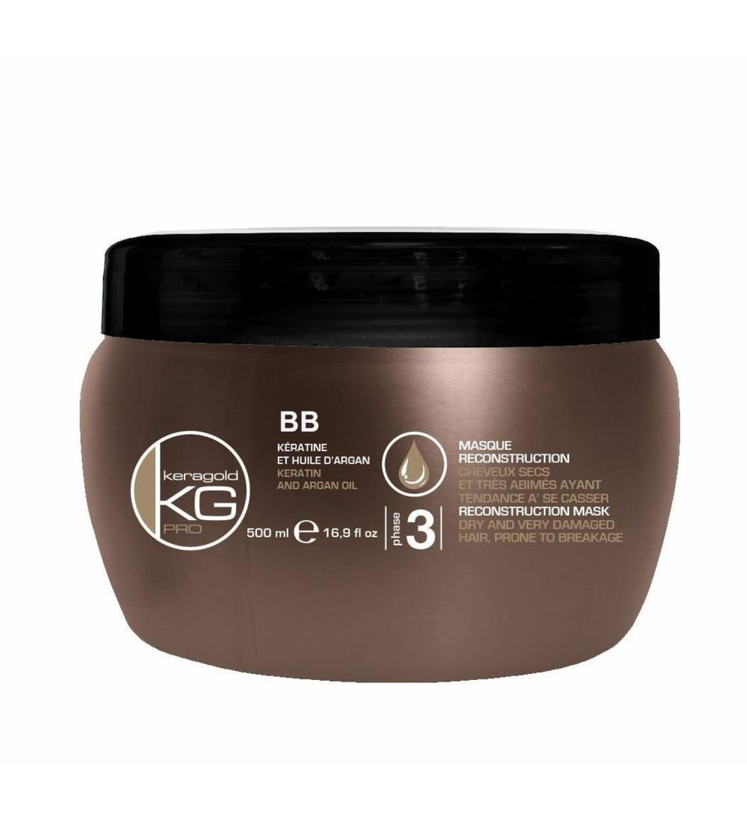 KERAGOLD PRO BB Mask with Keratin/Argan Oil - Pack of 2, 500 ml