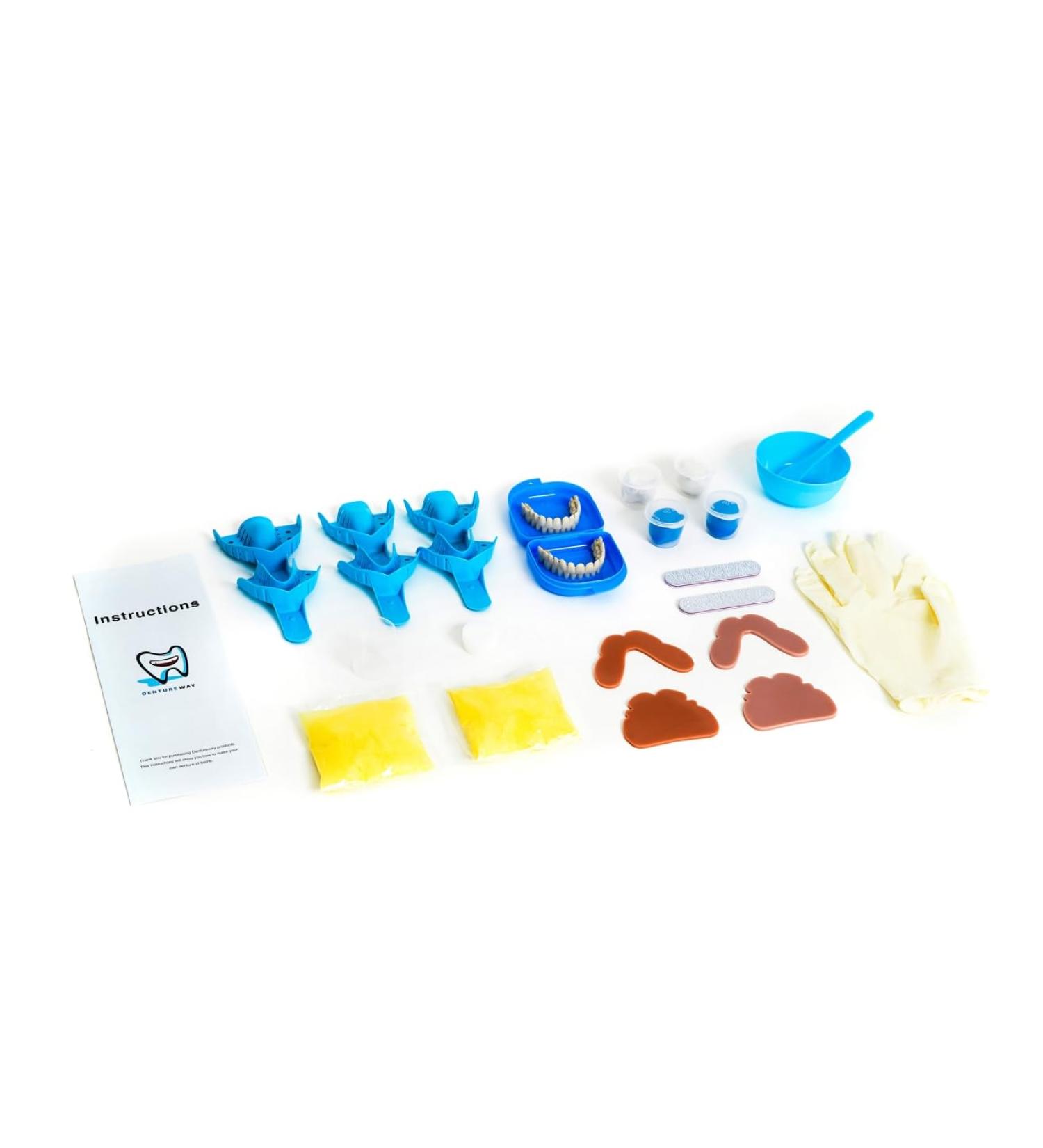 Dentureway DIY Prosthesis Set - 2 Sets of False Teeth & Impression Kit | Easy DIY Partial Denture Solution - Buy Online on GoSupps.com