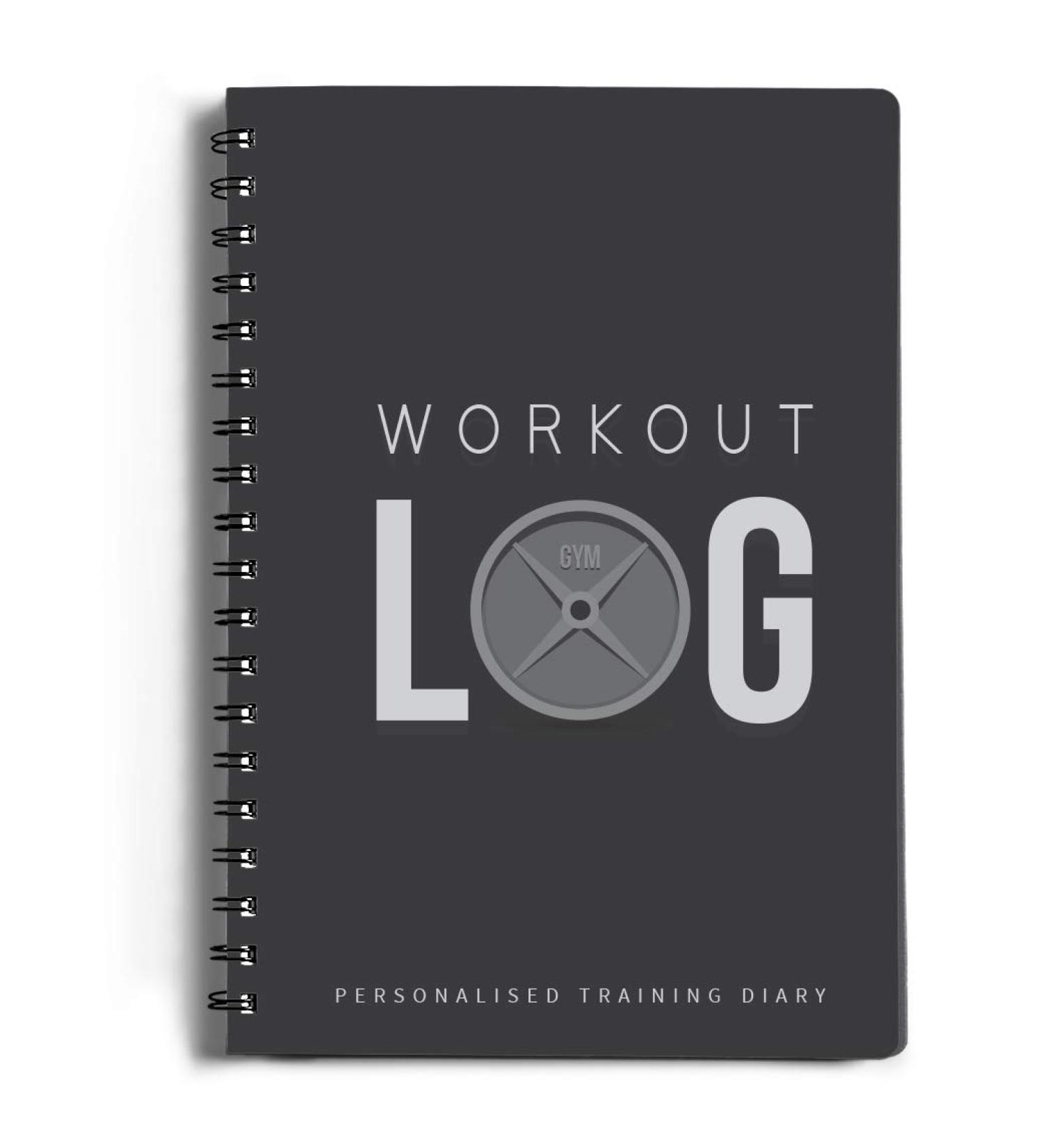 Workout Log Gym 6x8 - Fitness Training Diary for Goal Setting and Progress Tracking - Charcoal Gray - Buy Online on GoSupps.com