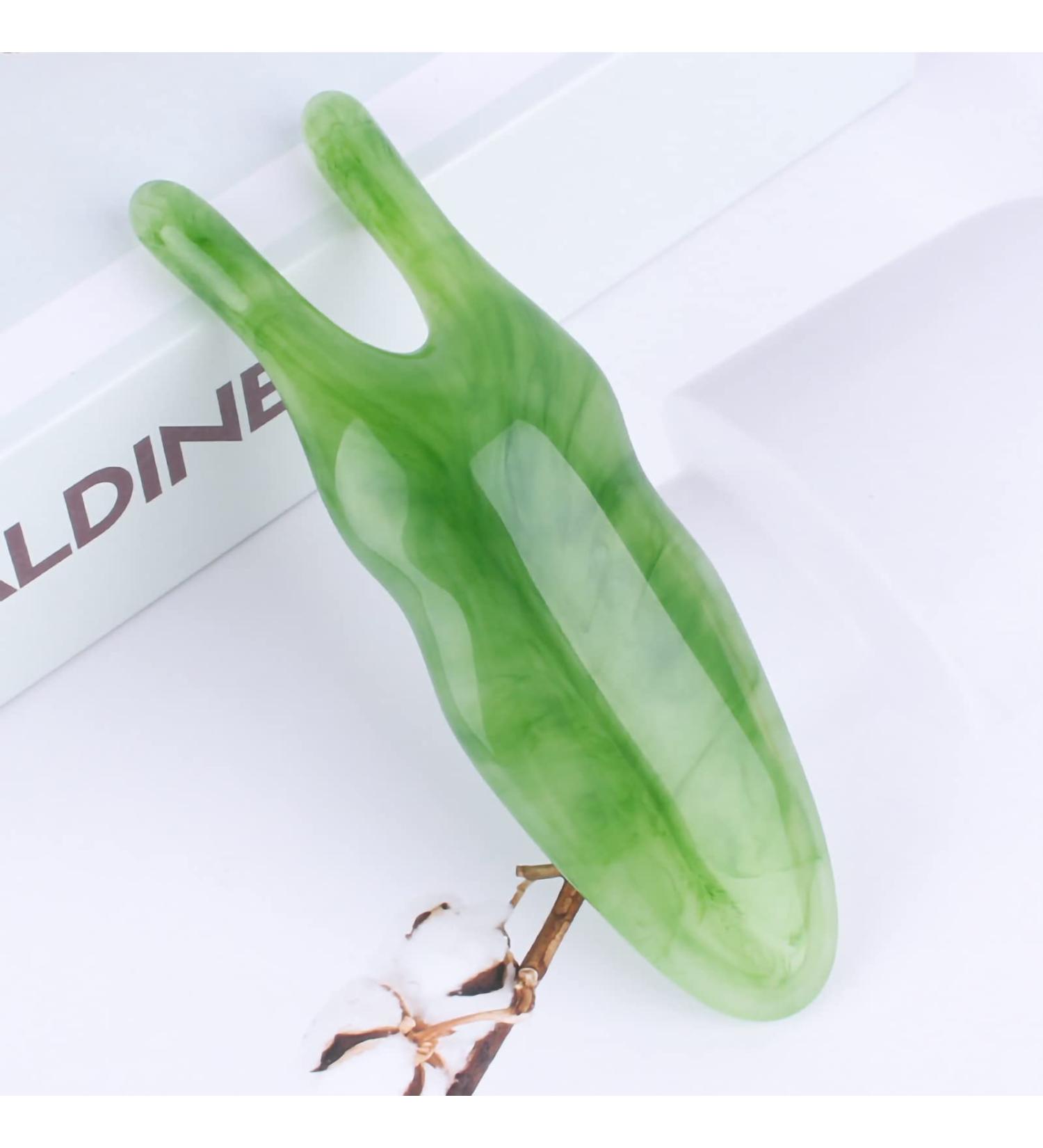 Verdant touch resin nose massage device nose massage device resin wax eyes beauty stick face massage tool for nasal bridge cockroach emerald green