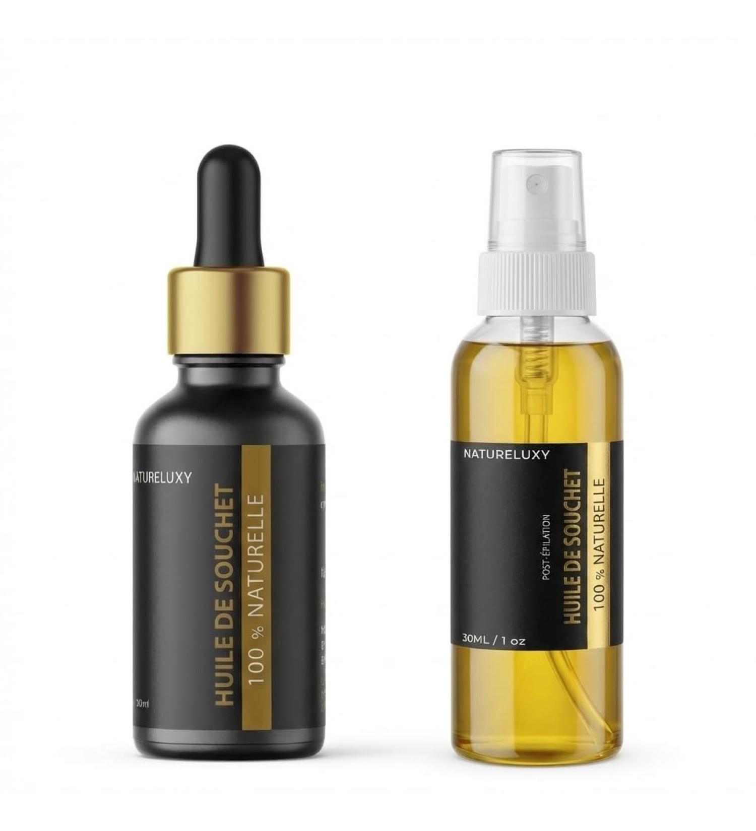 Huile de Souchet Duo 30 mL Spray + 30 mL Pipette | Soin Apr s pilation Visage Corps & Cheveux Nourrissante & Adoucissante - Buy Online on GoSupps.com