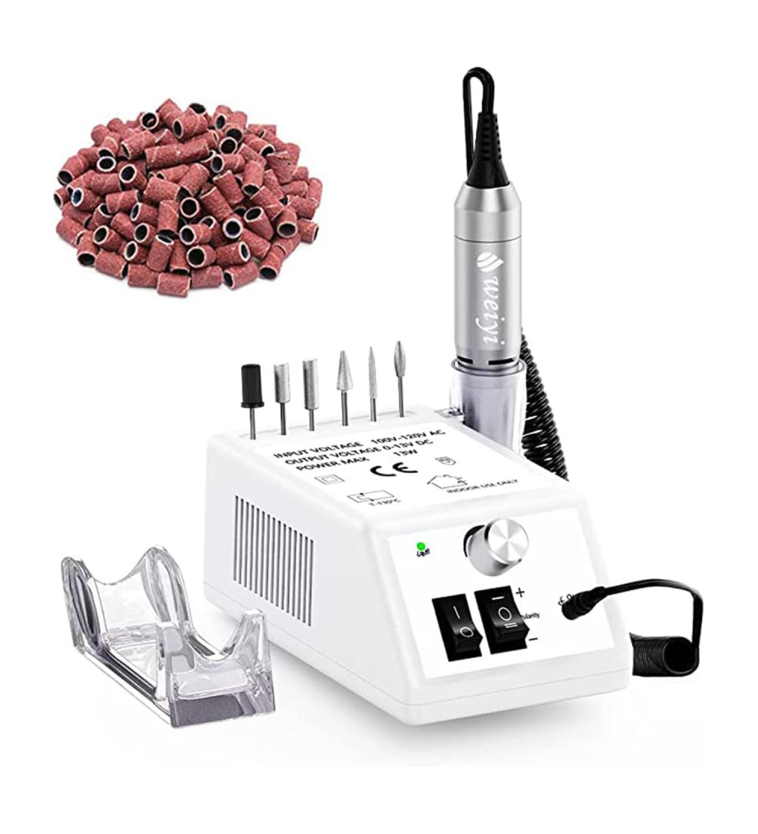 Buy Weiyi Electric Nail Miller Set - Professional Nail Care Device | Low Vibration 20 000 RPM 6 Drills & 106 Grinding Sleeves - International Shipping Available - Buy Online on GoSupps.com