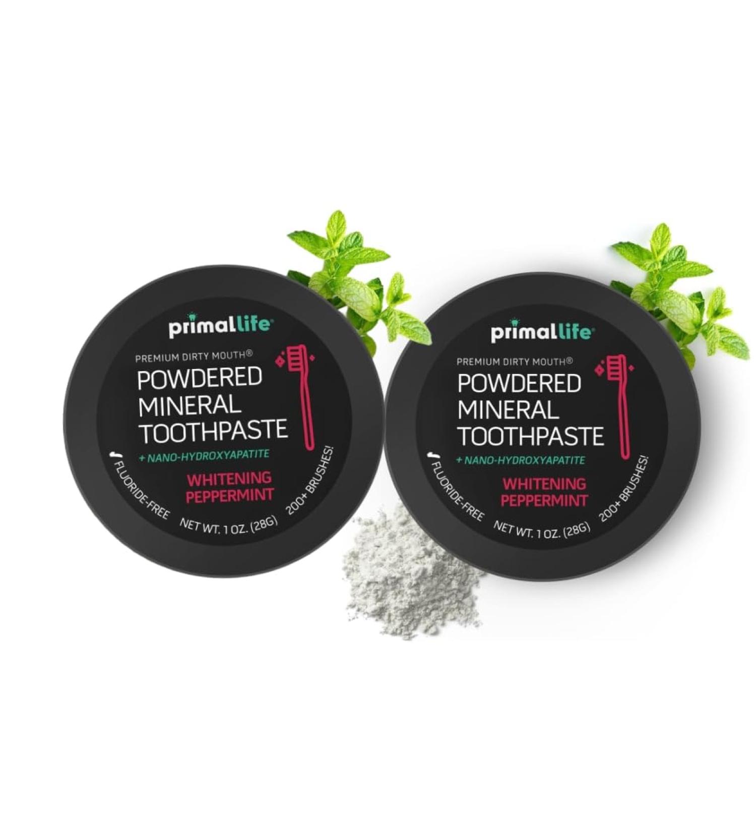 2 Pack of Primal: Lifee Organics! - Dirty Mouth Toothpowder Activated Charcoal Tooth Cleaning Powder with Kaolin & Bentonite Clay Organic Whitening Peppermint 1oz 2 Pack +LuxProdX Sticker - Buy Online on GoSupps.com