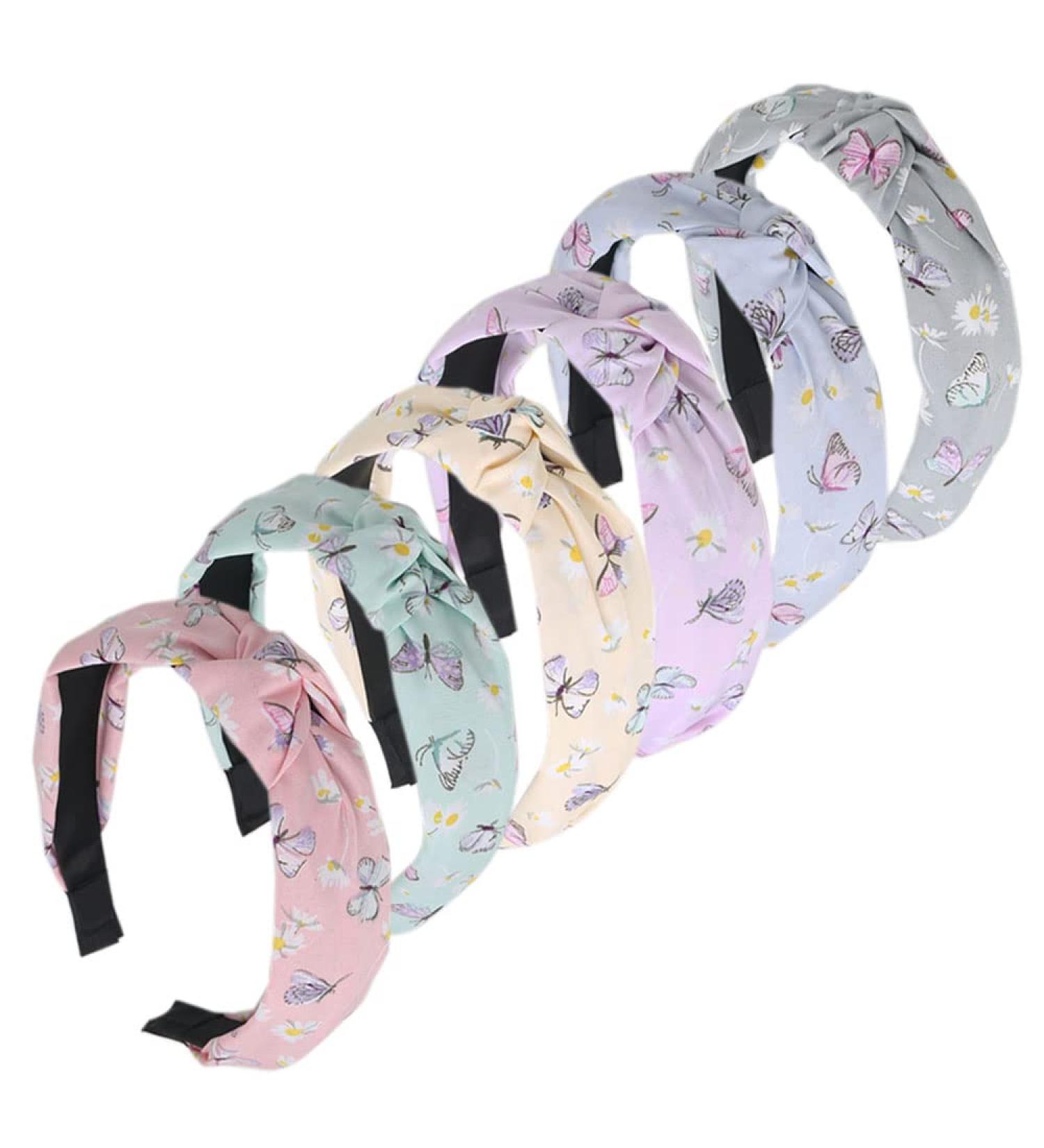 Headbands for Women's Hair Flower Printed Fabric Hair Band Elastic Knot Head band Hair Accessories for Women Girl (6SmallButterfly) - Buy Online on GoSupps.com