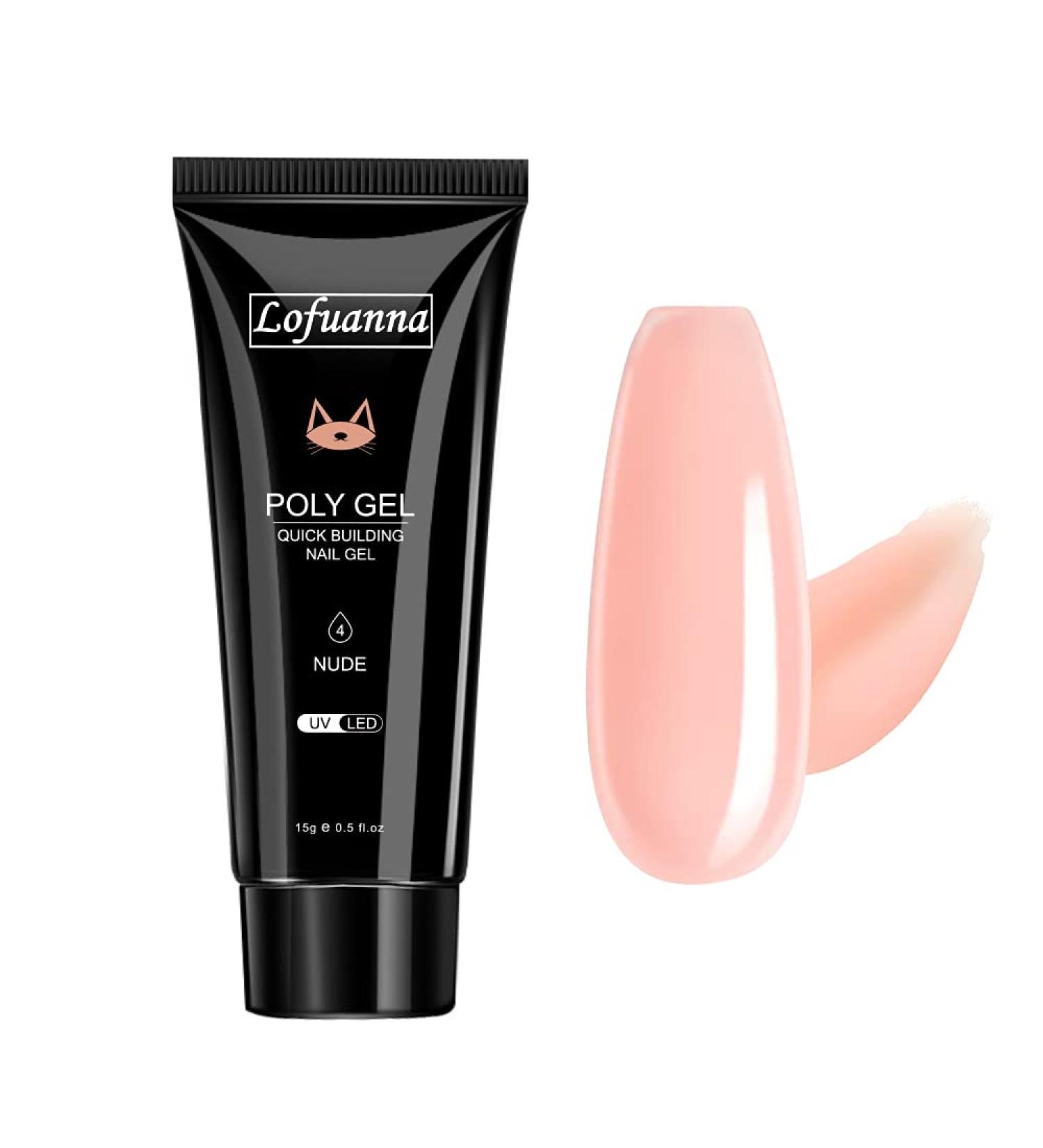 Buy Lofuanna Poly Gel 15ml - Fast-Building Acrylic Nail Extension Gel | UV LED Soak Off | Thickening Builder Gel in Nude - Buy Online on GoSupps.com