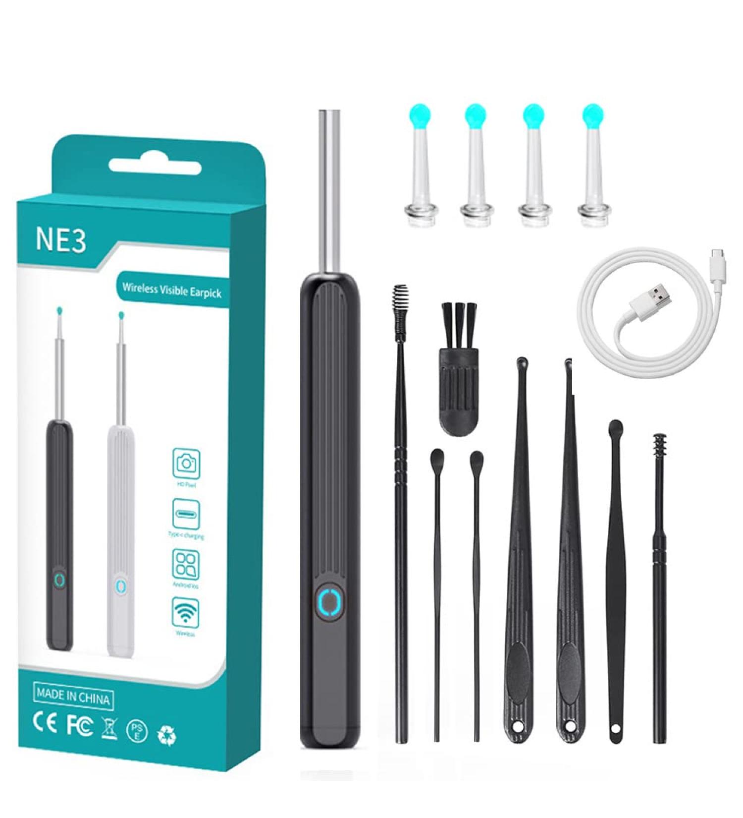BUDINOQUE Ear Wax Removal Tool with 1080P HD Camera - Ear Cleaner Kit for iPhone, Android - Waterproof, Lighted Ear Camera for Easy Earwax Removal - Buy Online on GoSupps.com