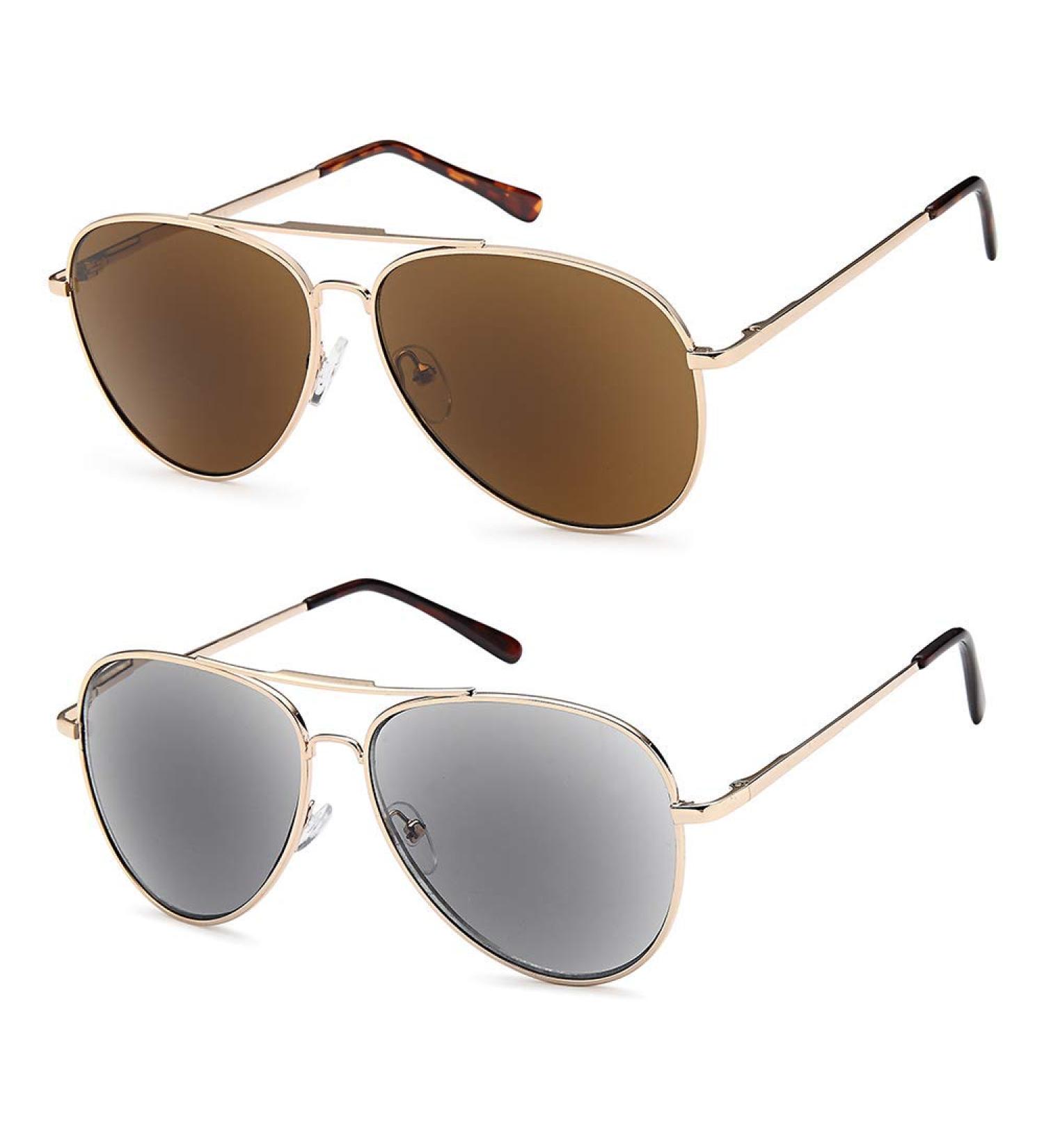 VVDQELLA Aviator Reading Sunglasses - Stylish Full Frame, UV400 Protection, Grey Lens - 1.0x Magnification - Buy Online on GoSupps.com