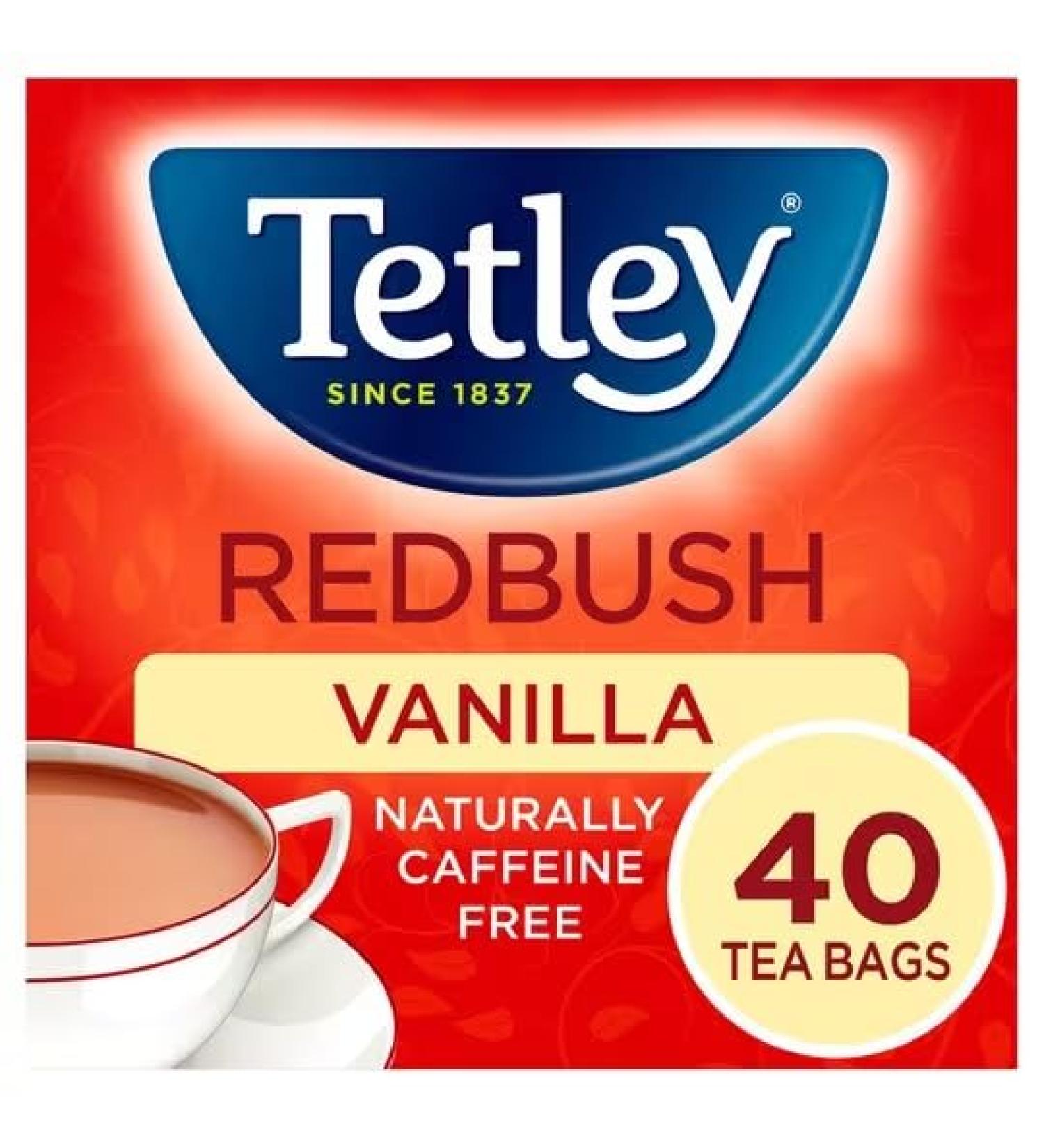 Tetley Th Redbush la vanille Sachets de th Rooibos naturellement sans caf ine Lisse aromatique et apaisant Certifi Rainforest Alliance Source thique et durable 240 sachets de th (6 x - Buy Online on GoSupps.com