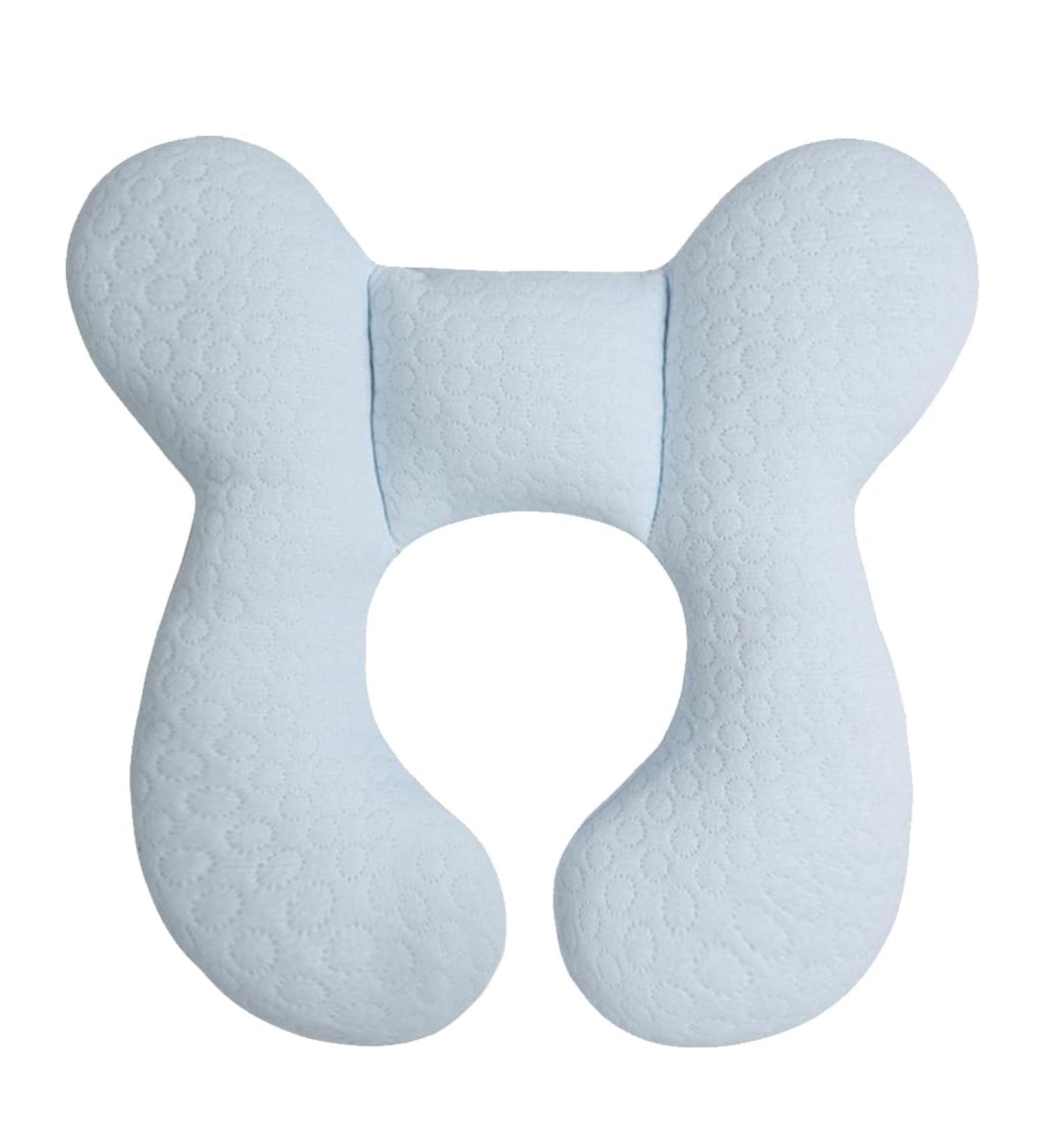 Blublu Park Baby Head Support Pillow - Soft Cotton Travel Pillow for Newborns in Blue | For Car Seats and Strollers - Buy Online on GoSupps.com