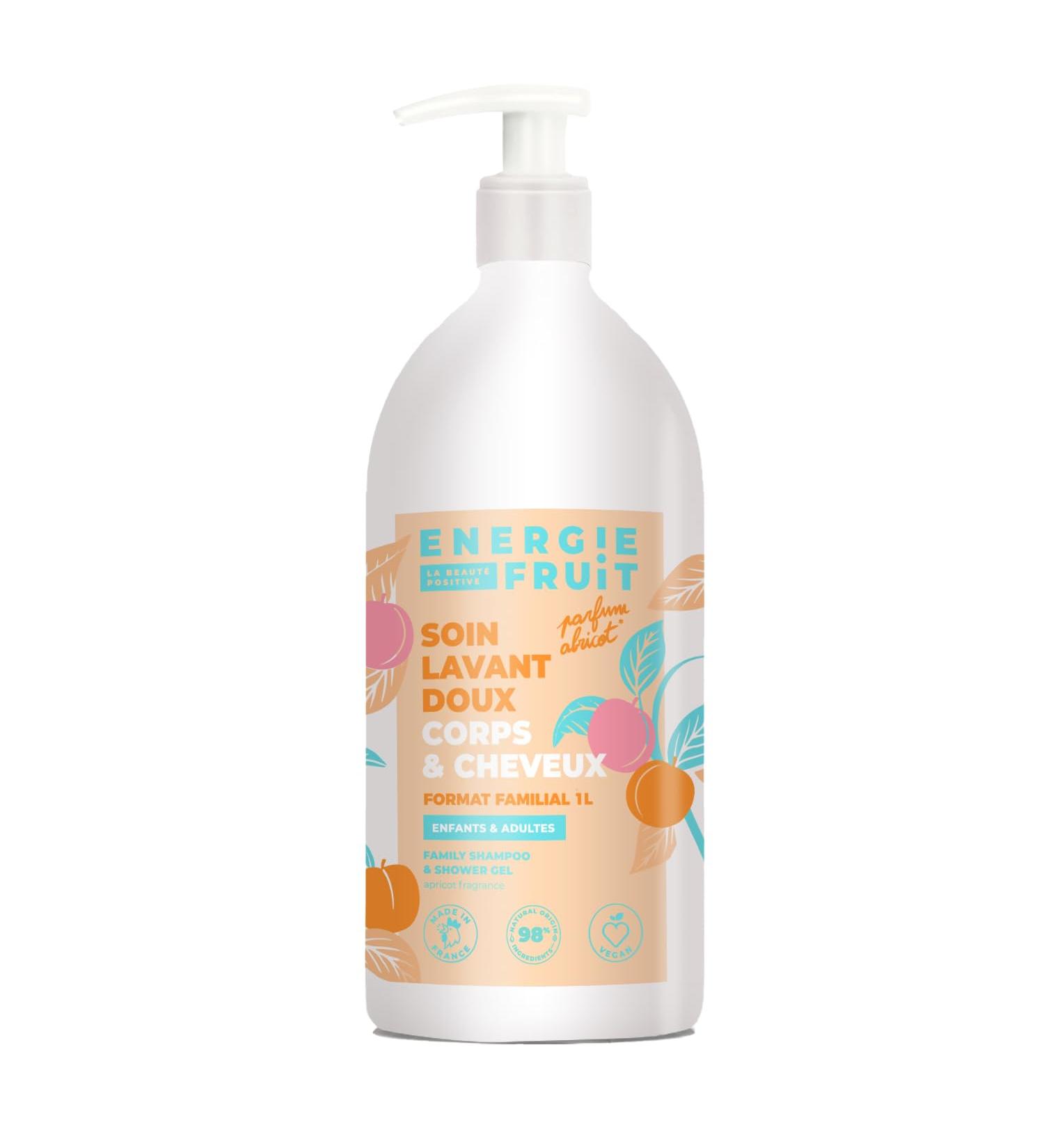  Energie Fruit ENERGIE FRUIT | Gentle Cleansing Care Family Size 1L | Body and Hair | Delicious Apricot Scent | 1000ML - Buy Online on GoSupps.com