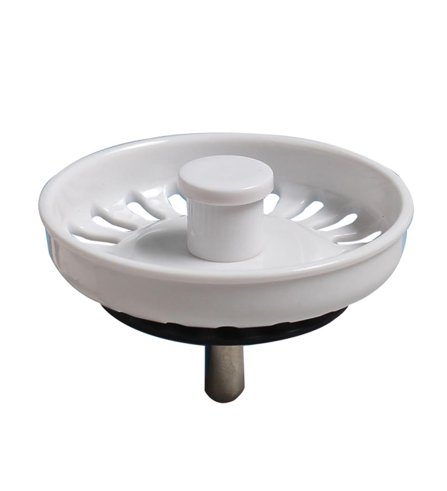 White Sink Plug Kitchen Sink Strainer Plug Waste Plug Basin Water Seal Plug Durable Smooth Maintenance Sink Drain Cover - Buy Online on GoSupps.com