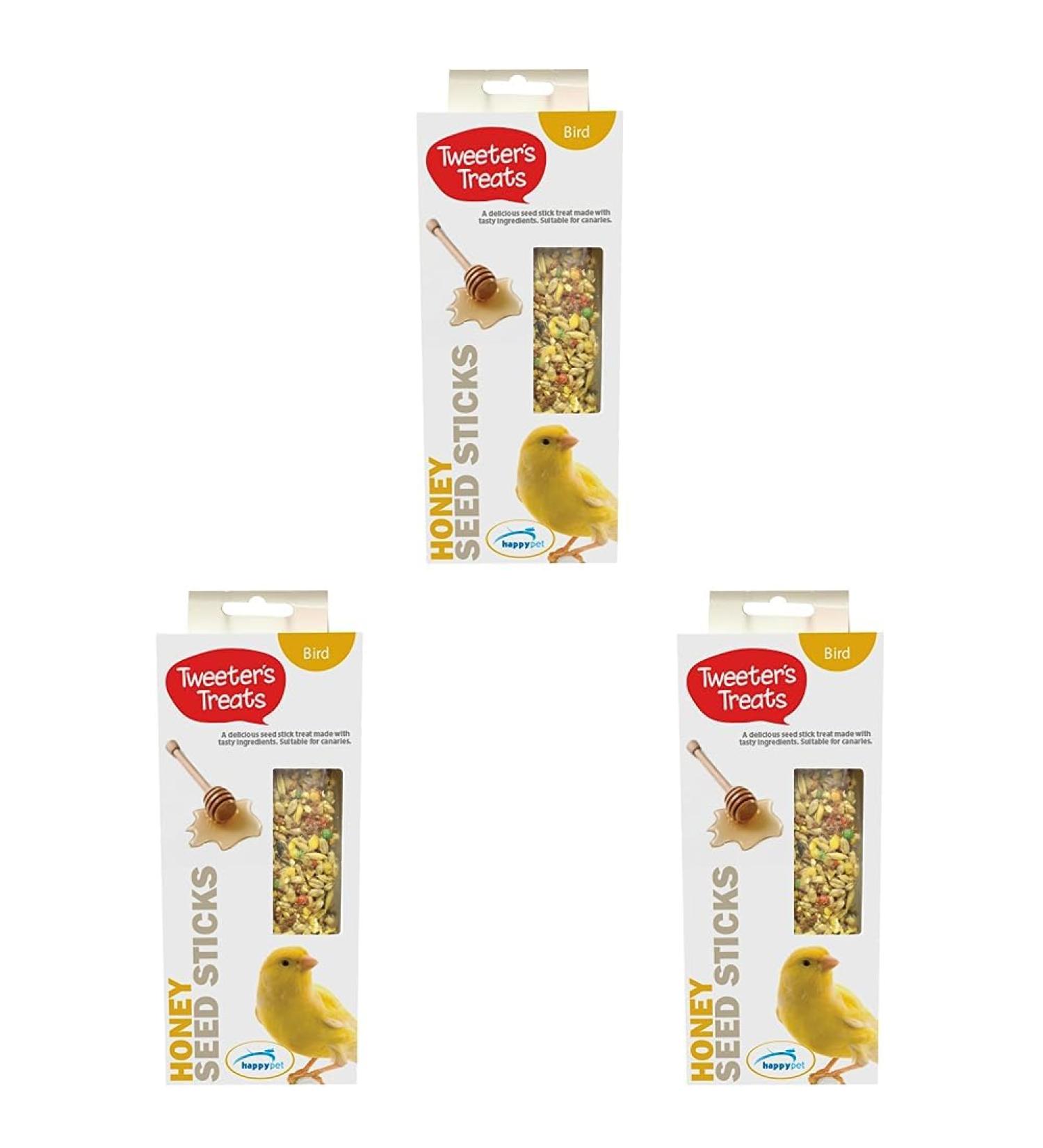 Tweeters Treats Seed Sticks for Canaries Honey 2 Count (Pack of 3)