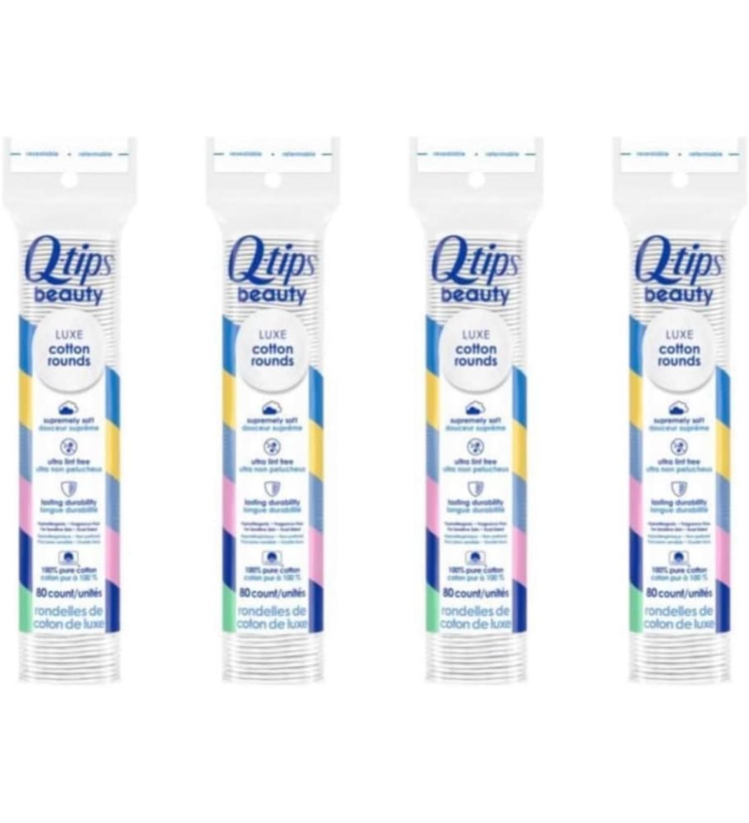 Q-tips Beauty Cotton Rounds 75 Count (Pack of 4)