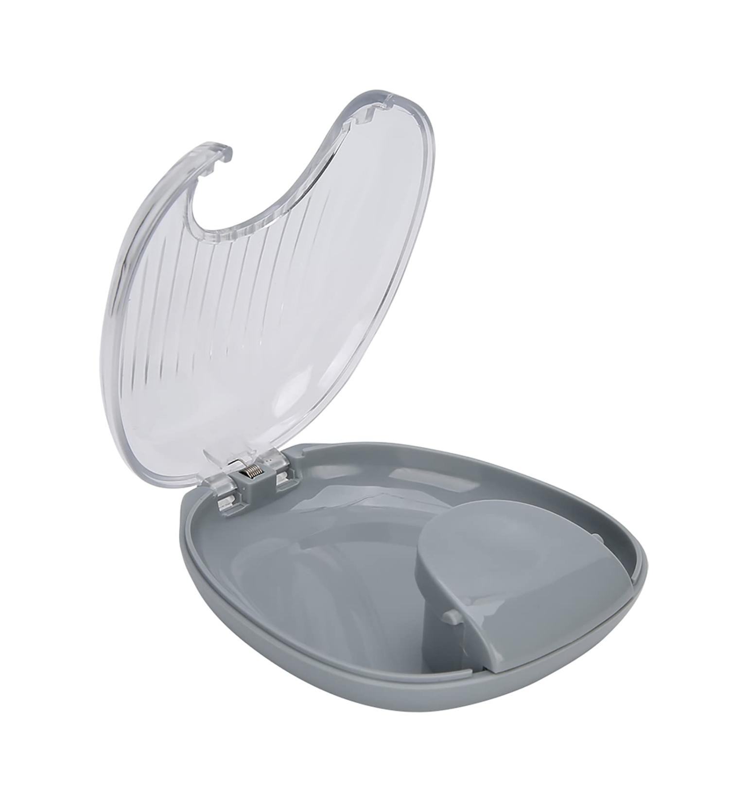 Compact Waterproof Orthodontic Retainer Case - Portable Mouthpiece Box with Pressing Lid for Retainer Cleaning | Grey - Buy Online on GoSupps.com