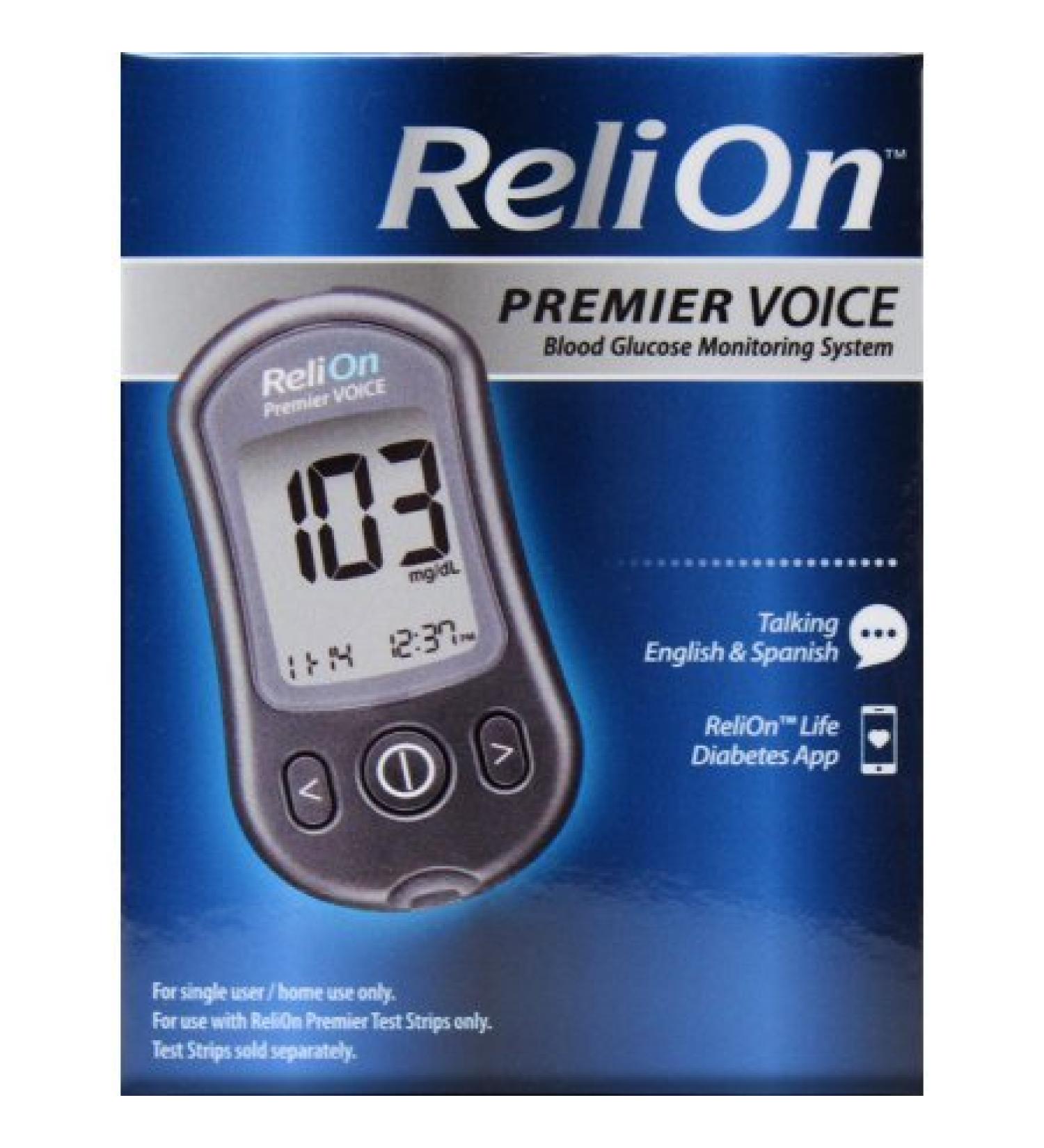ReliOn Premier VOICE Blood Glucose Monitoring System